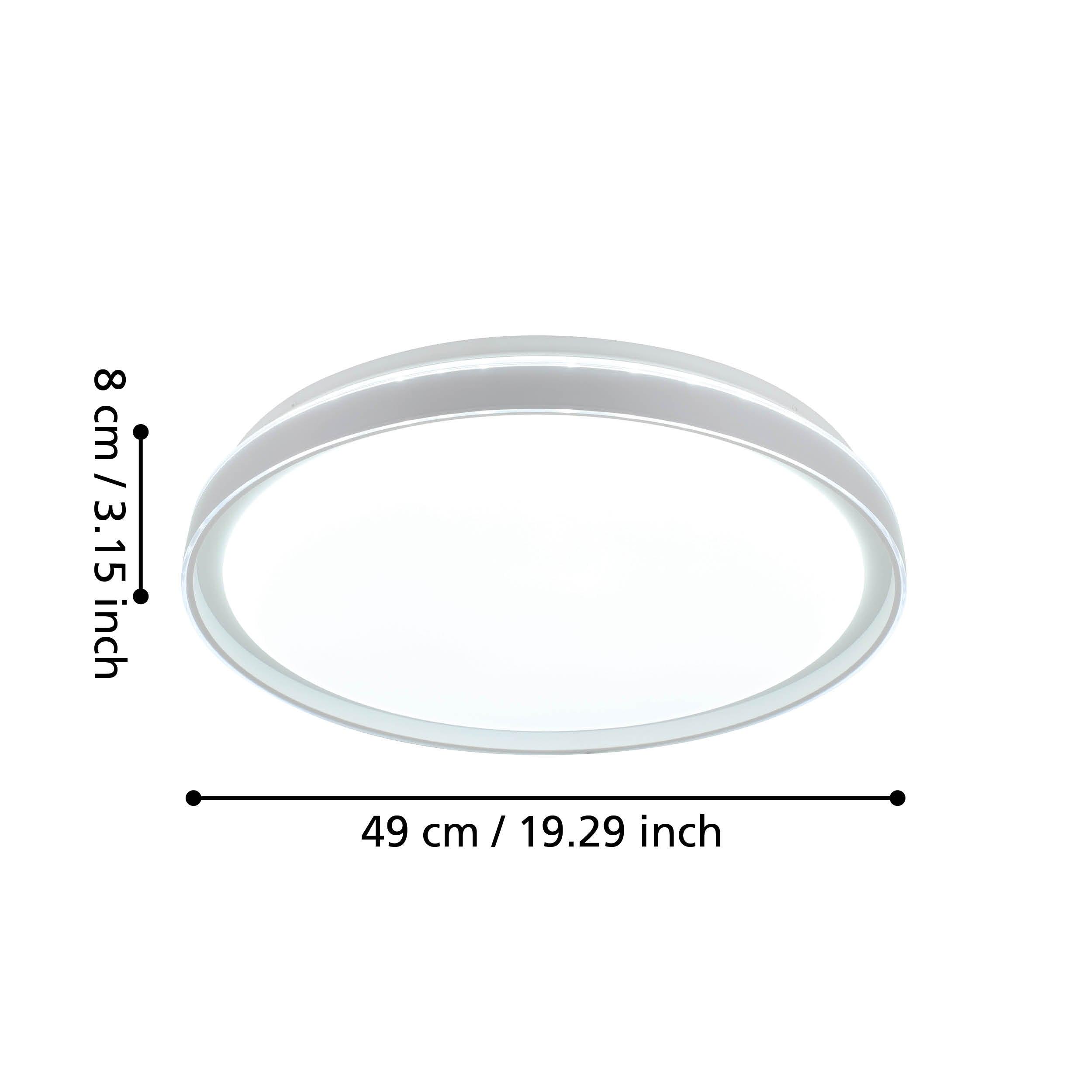 eglo seluci white circular led flush ceiling light 49cm living room close up