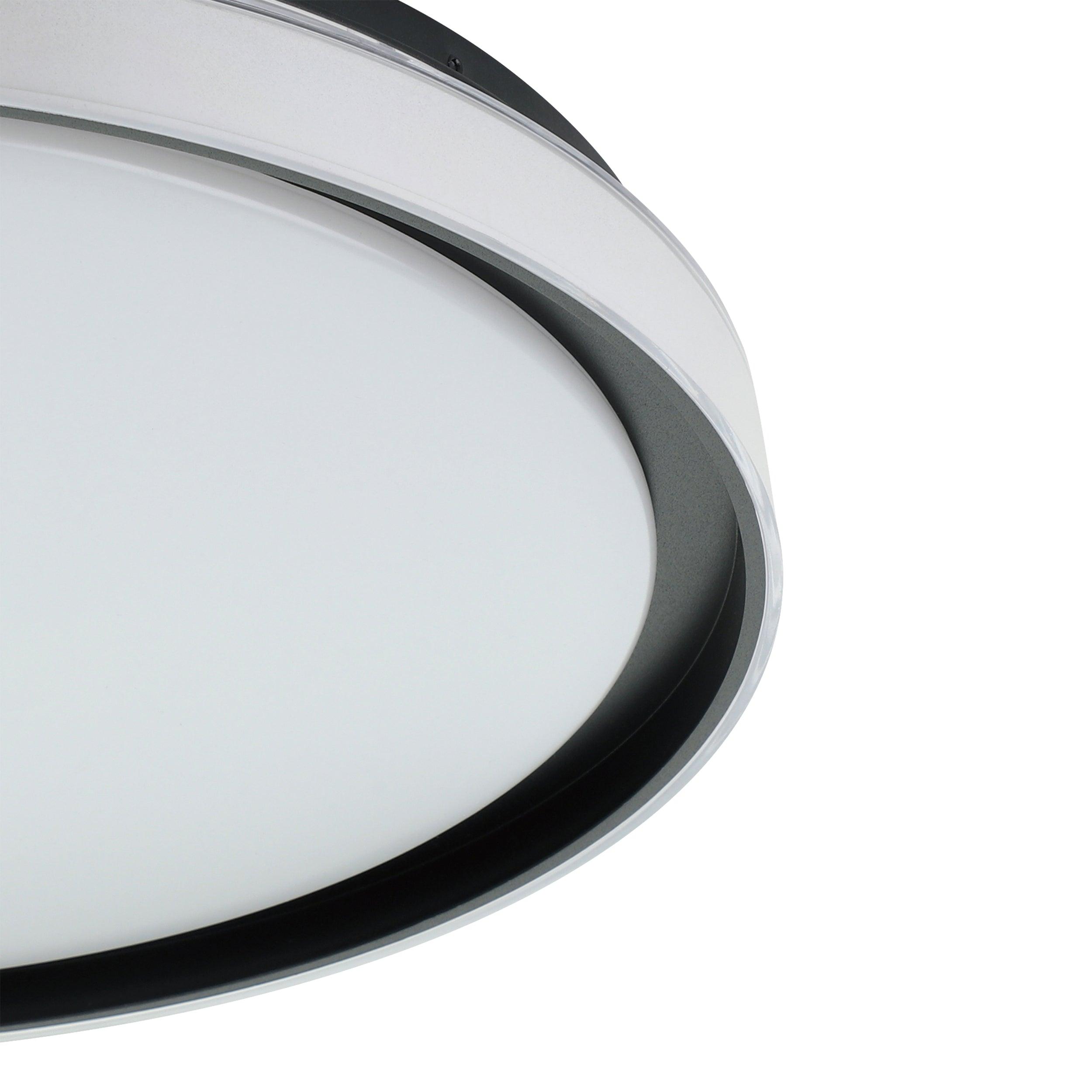 eglo seluci black surround circular led flush ceiling light 49cm Kitchen Lighting Close Up