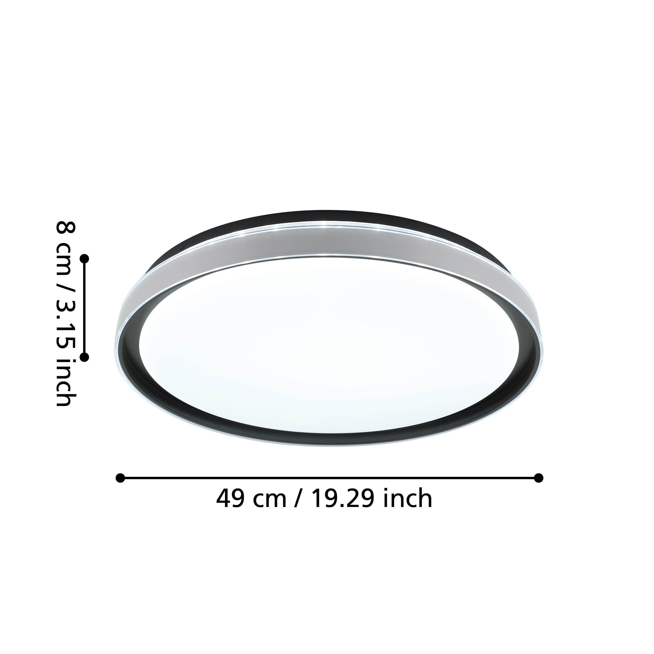 eglo seluci black surround circular led flush ceiling light 49cm kitchen lighting