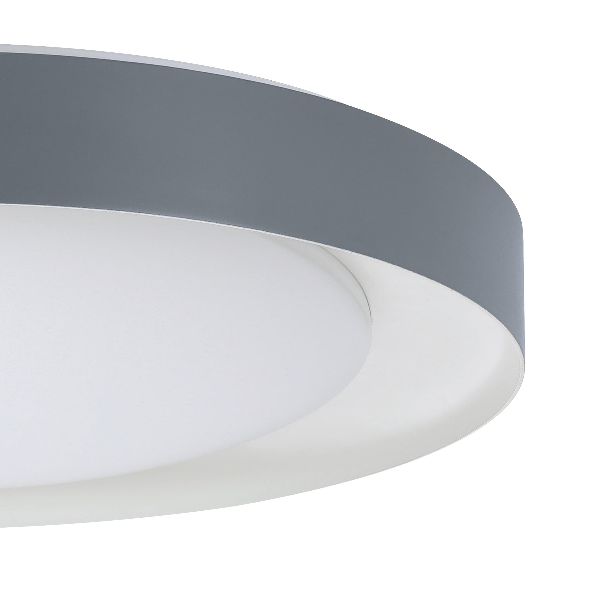 eglo laurito grey surround circular led flush ceiling light 49cm kitchen lighting