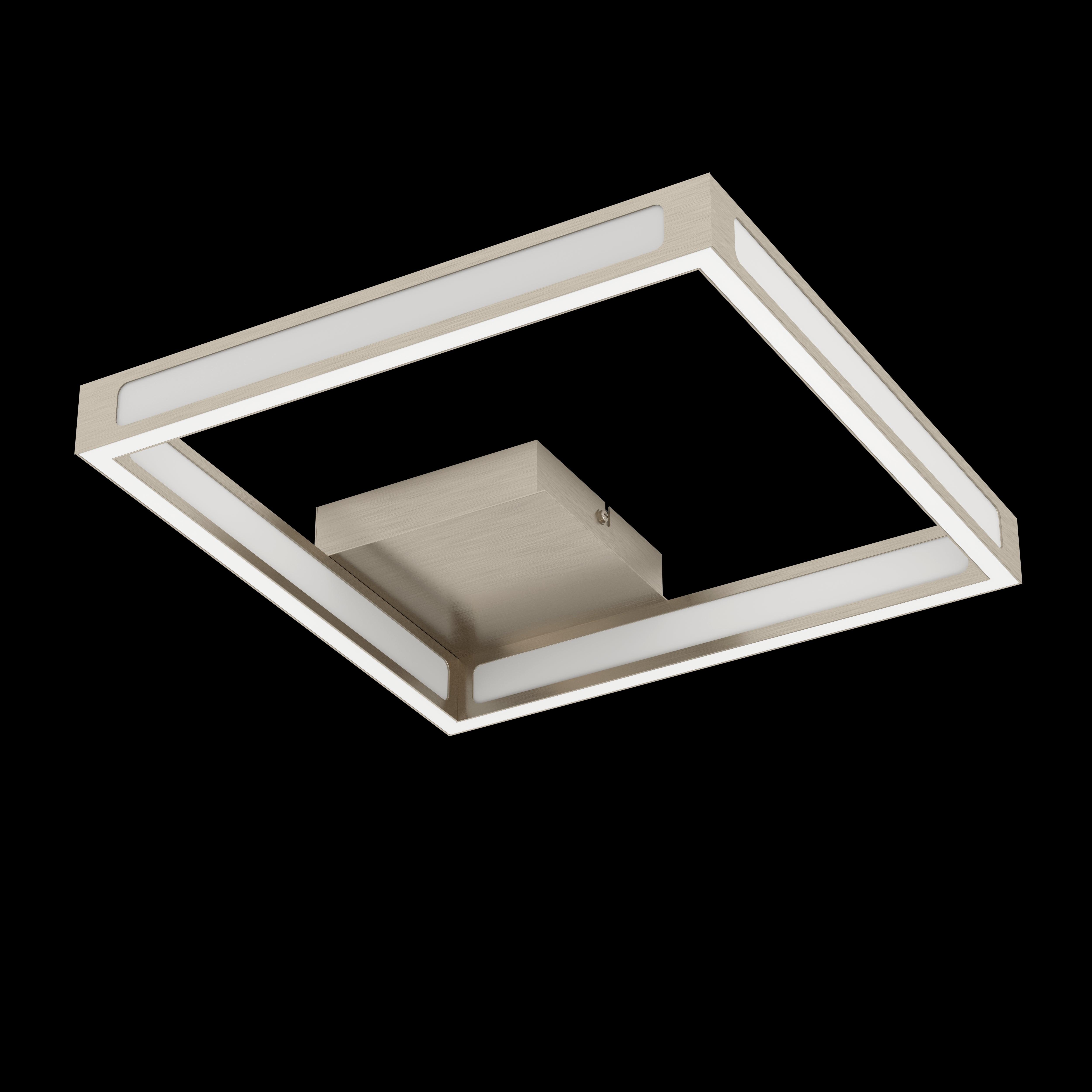 eglo altaflor square nickel framed led flush ceiling light 32cm