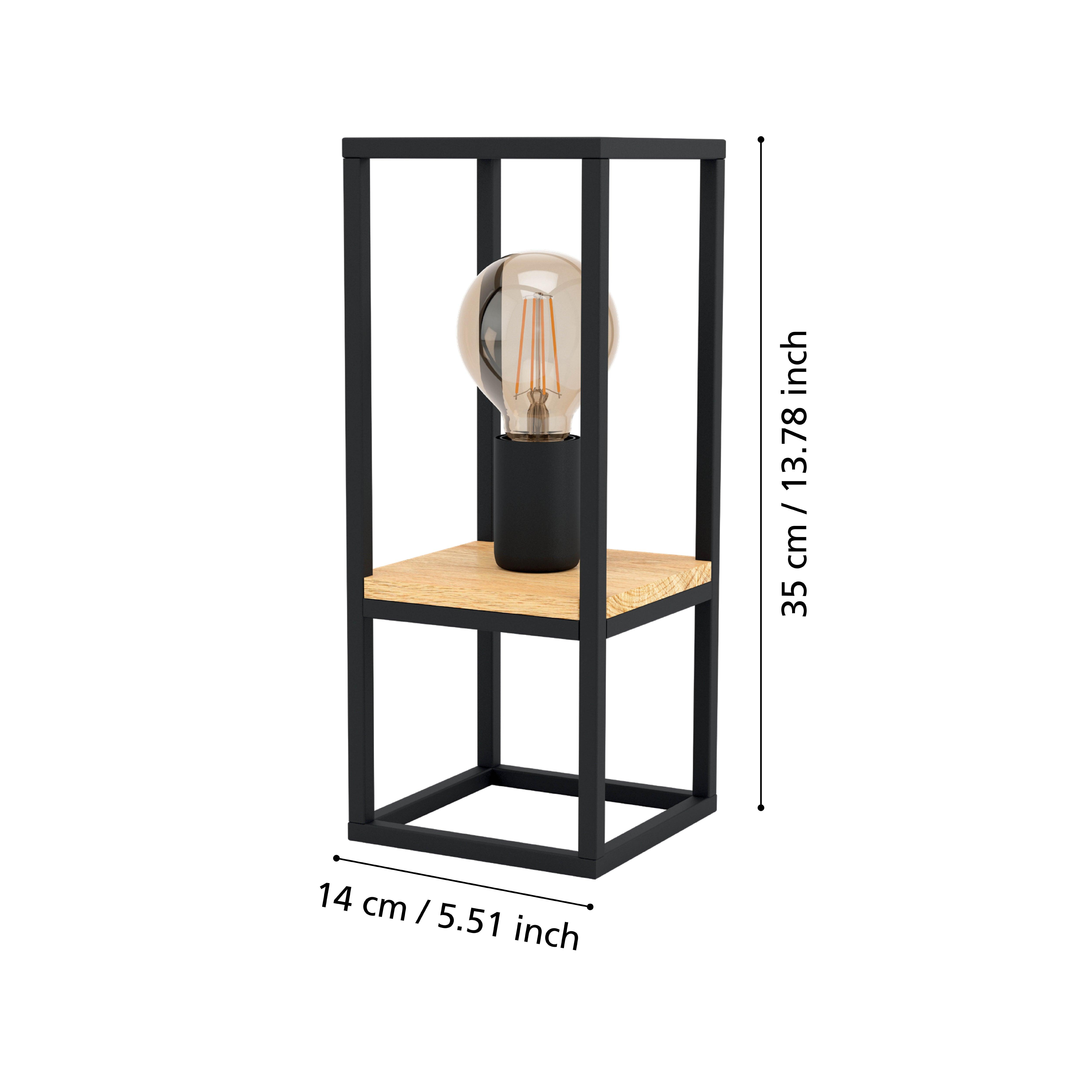 eglo libertad black metal wood framed table lamp kitchen lighting