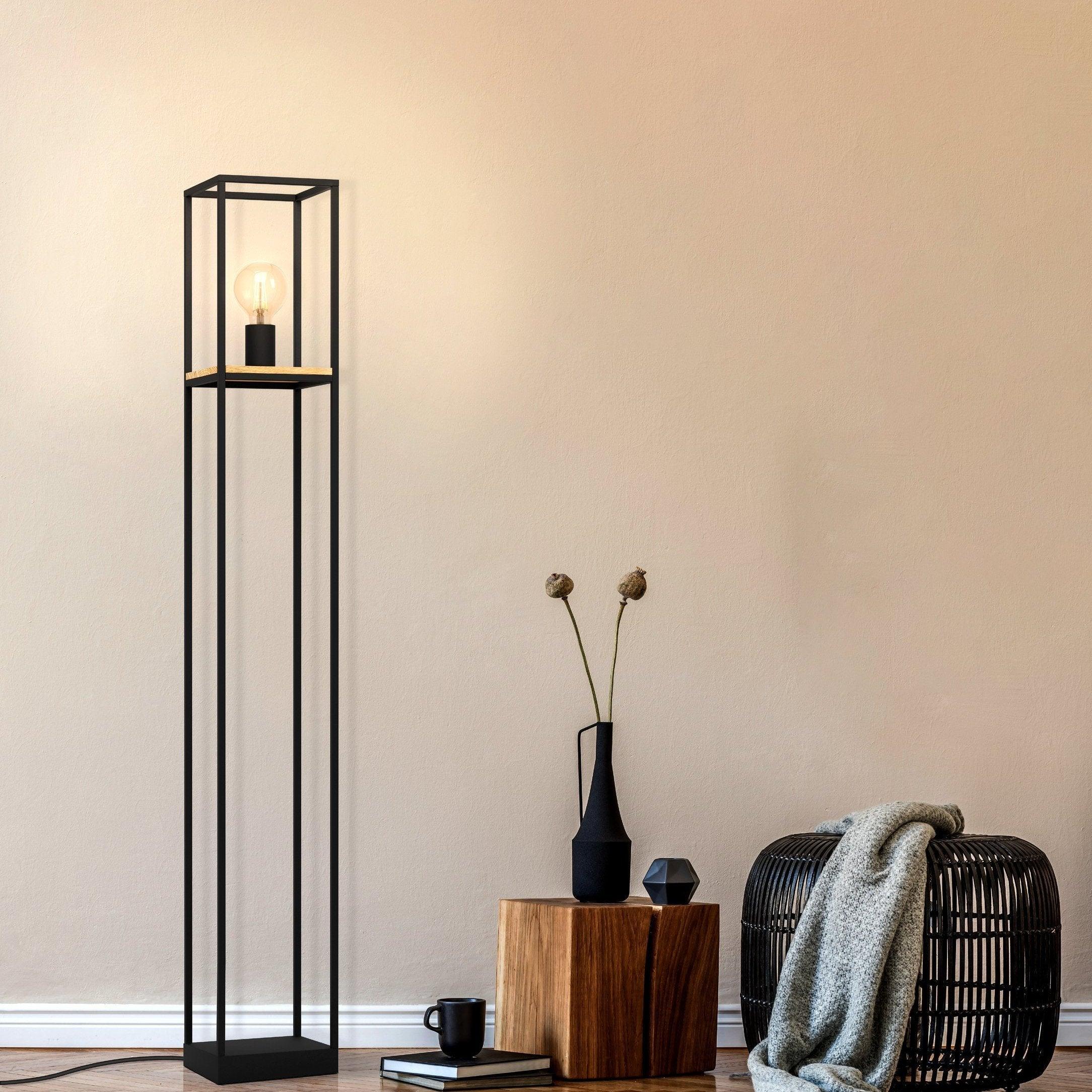 eglo libertad rectangular metal framed floor lamp living room image