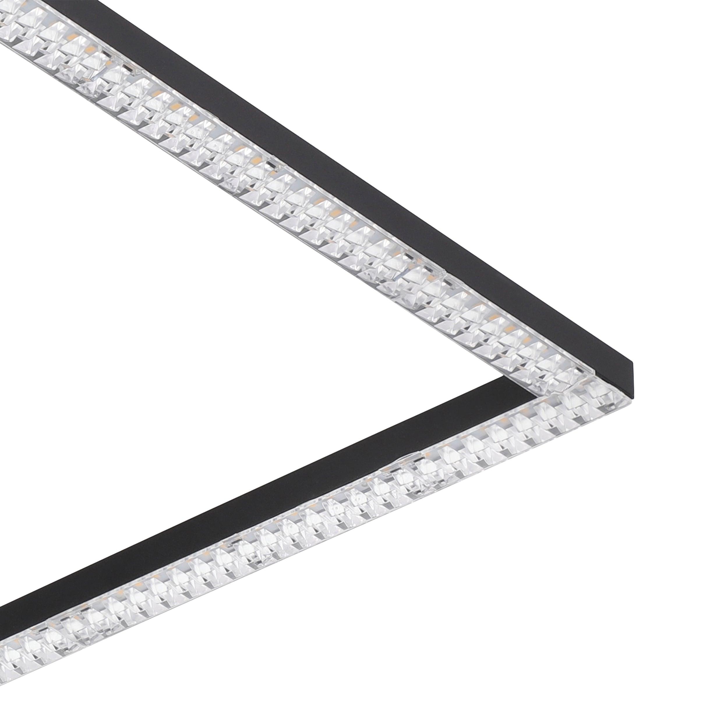 eglo lejias 2 square geometric black plastic crystal led ceiling flush living room close up