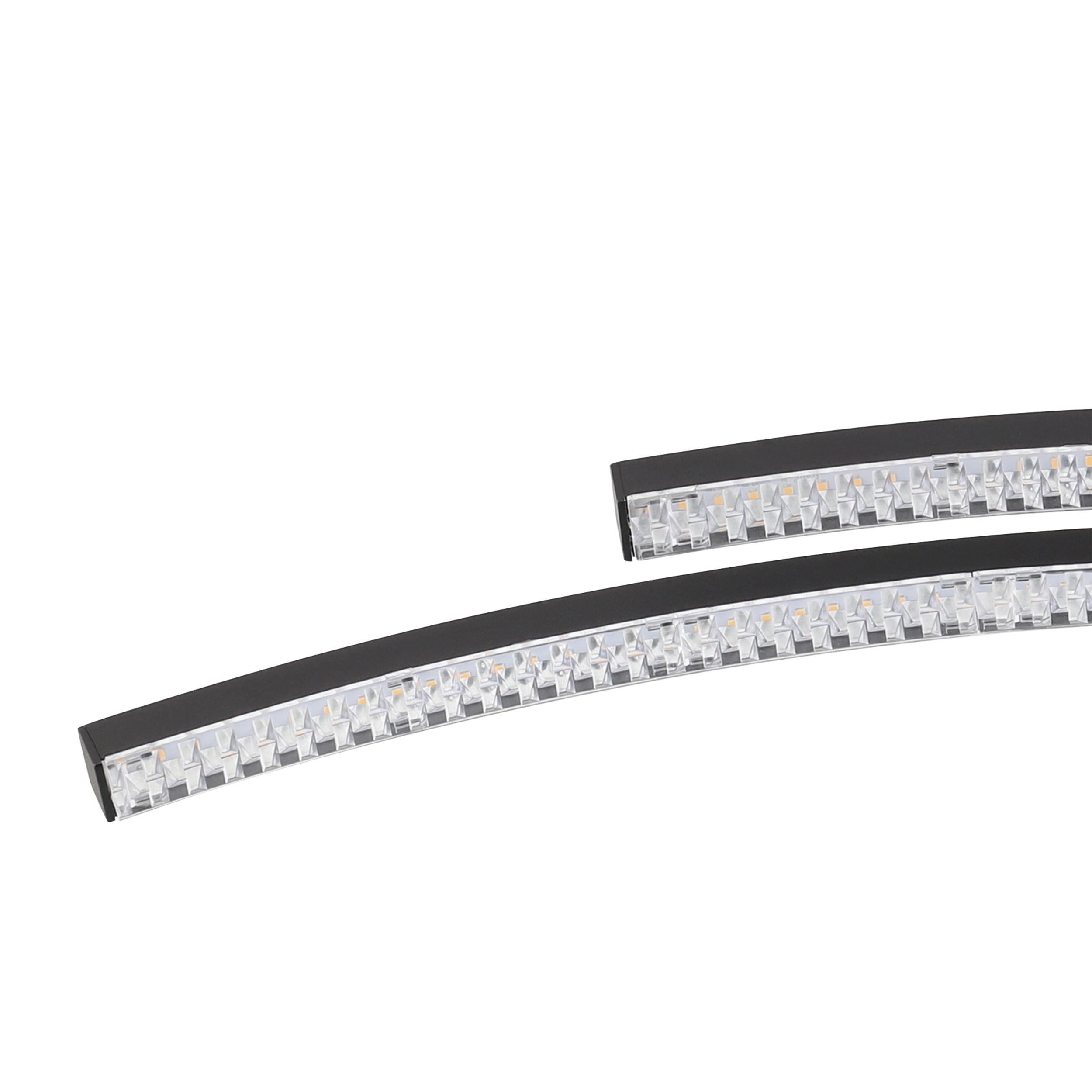 eglo lejias black plastic crystal ceiling flush 2 curved leds living room close up
