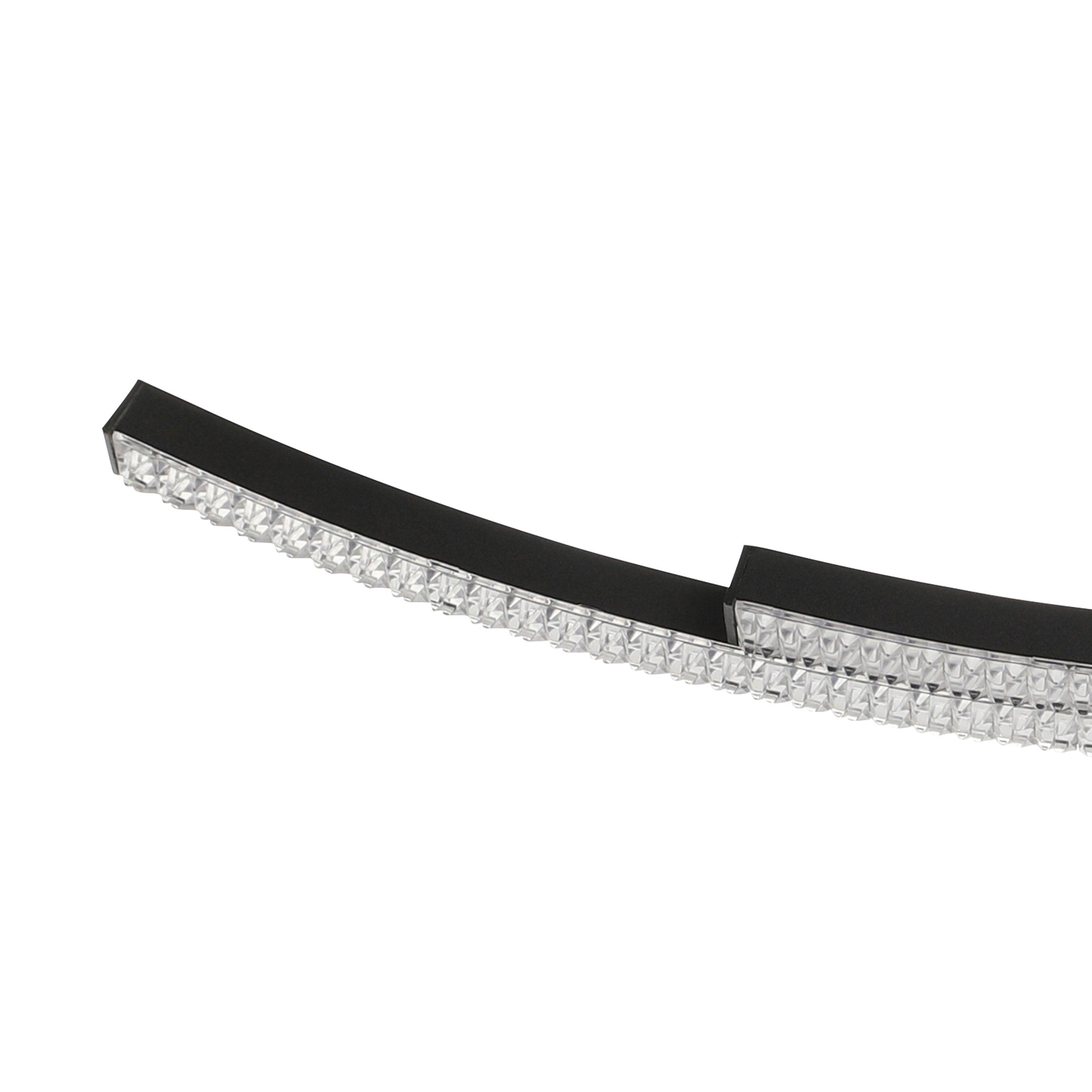 eglo lejias black led platic crystal curved pendant kitchen lighting