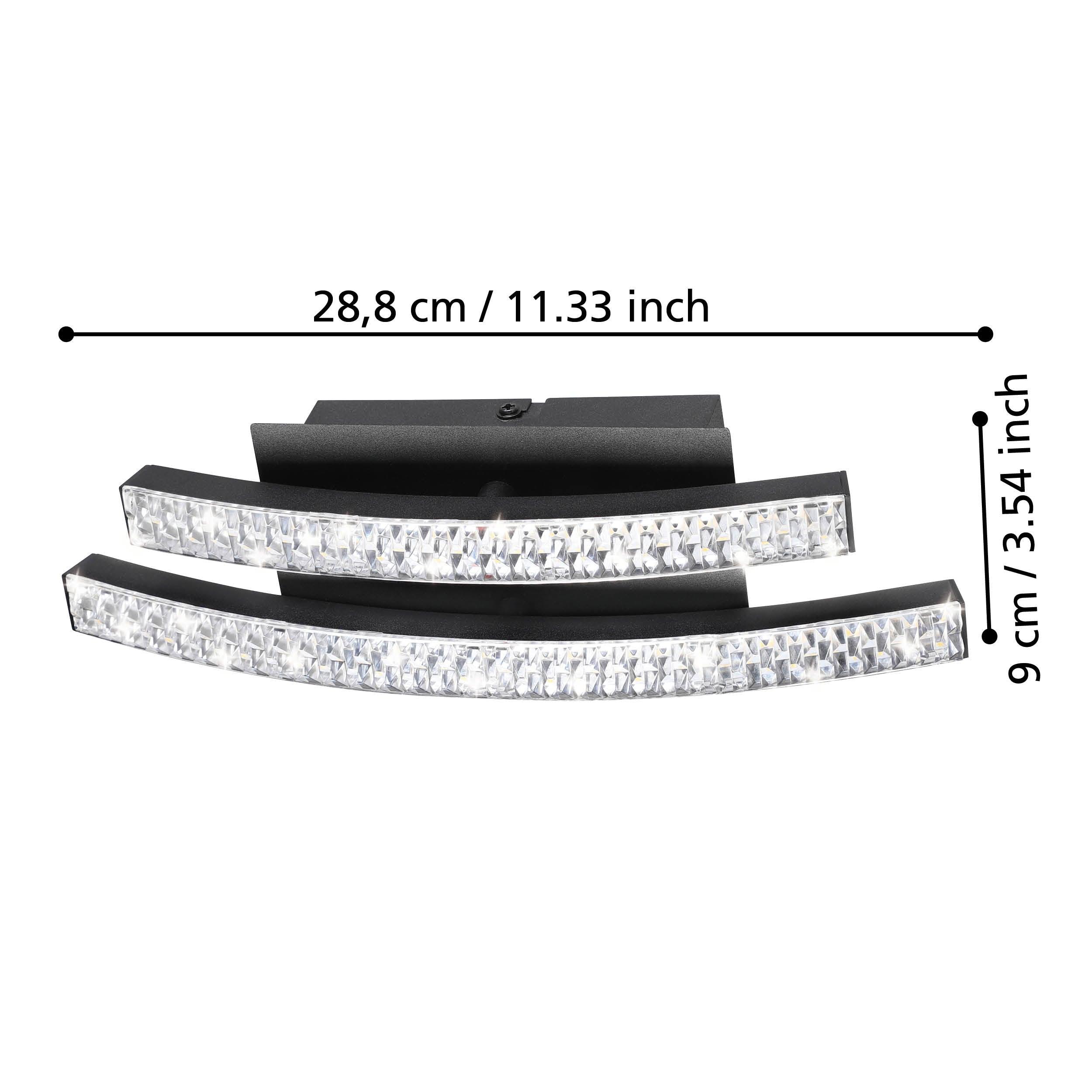 eglo lejias led black plastic crystal wall light kitchen lighting
