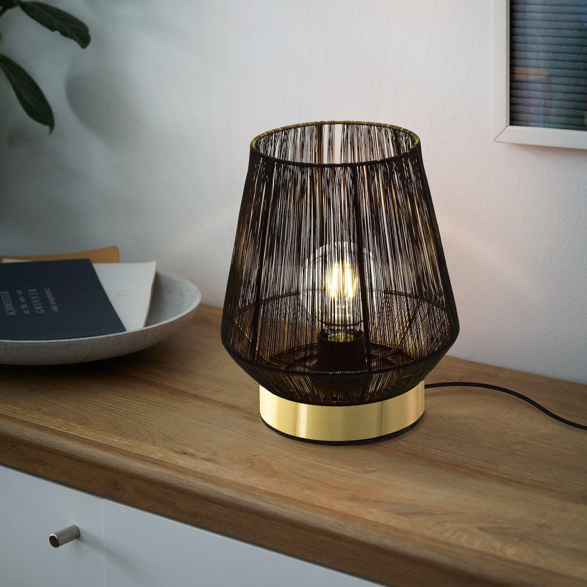 eglo escandidos gold black wire framed table lamp