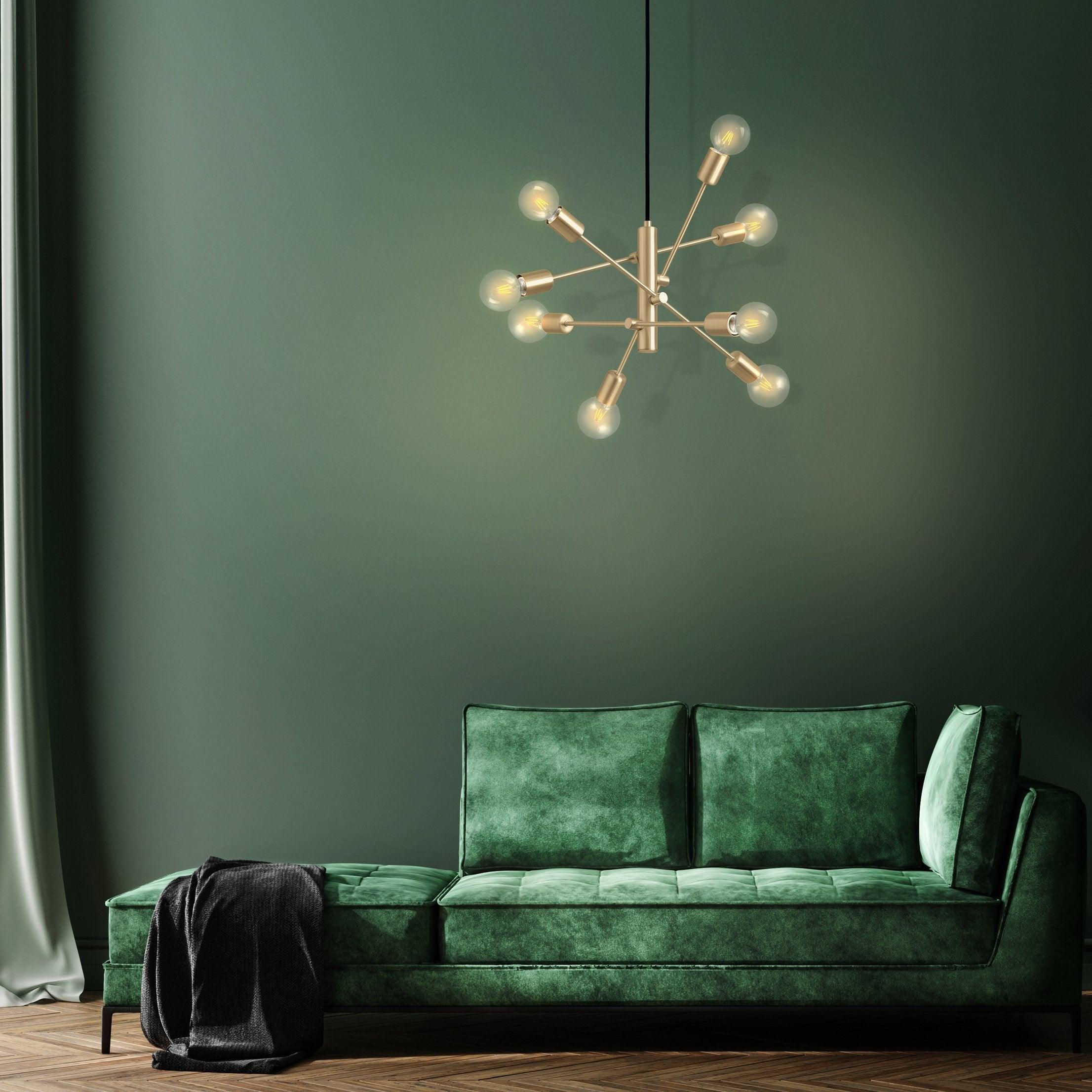 eglo gradoli 1 8 light brass ceiling pendant