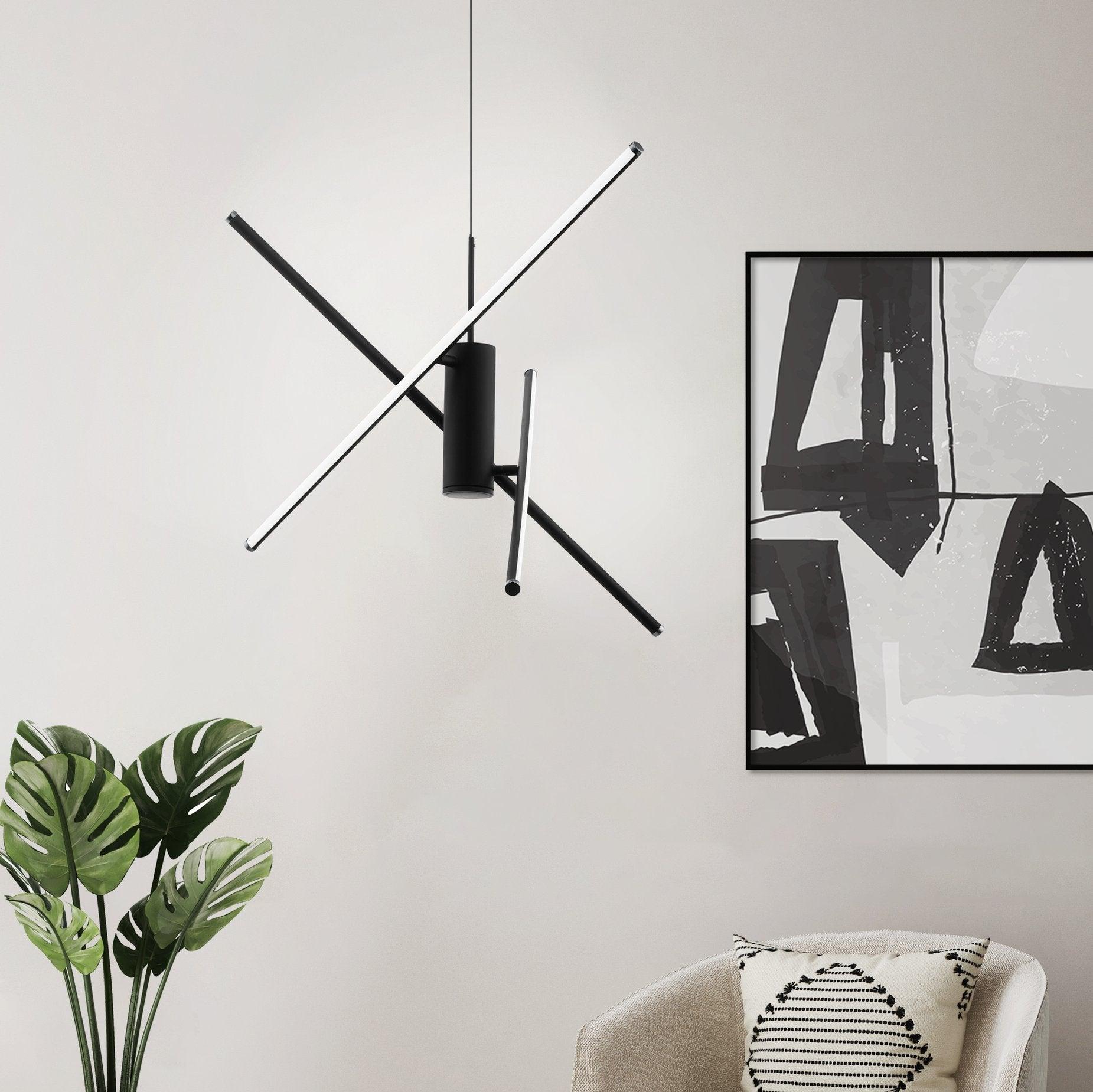 eglo salitre black modern led ceiling pendant living room image