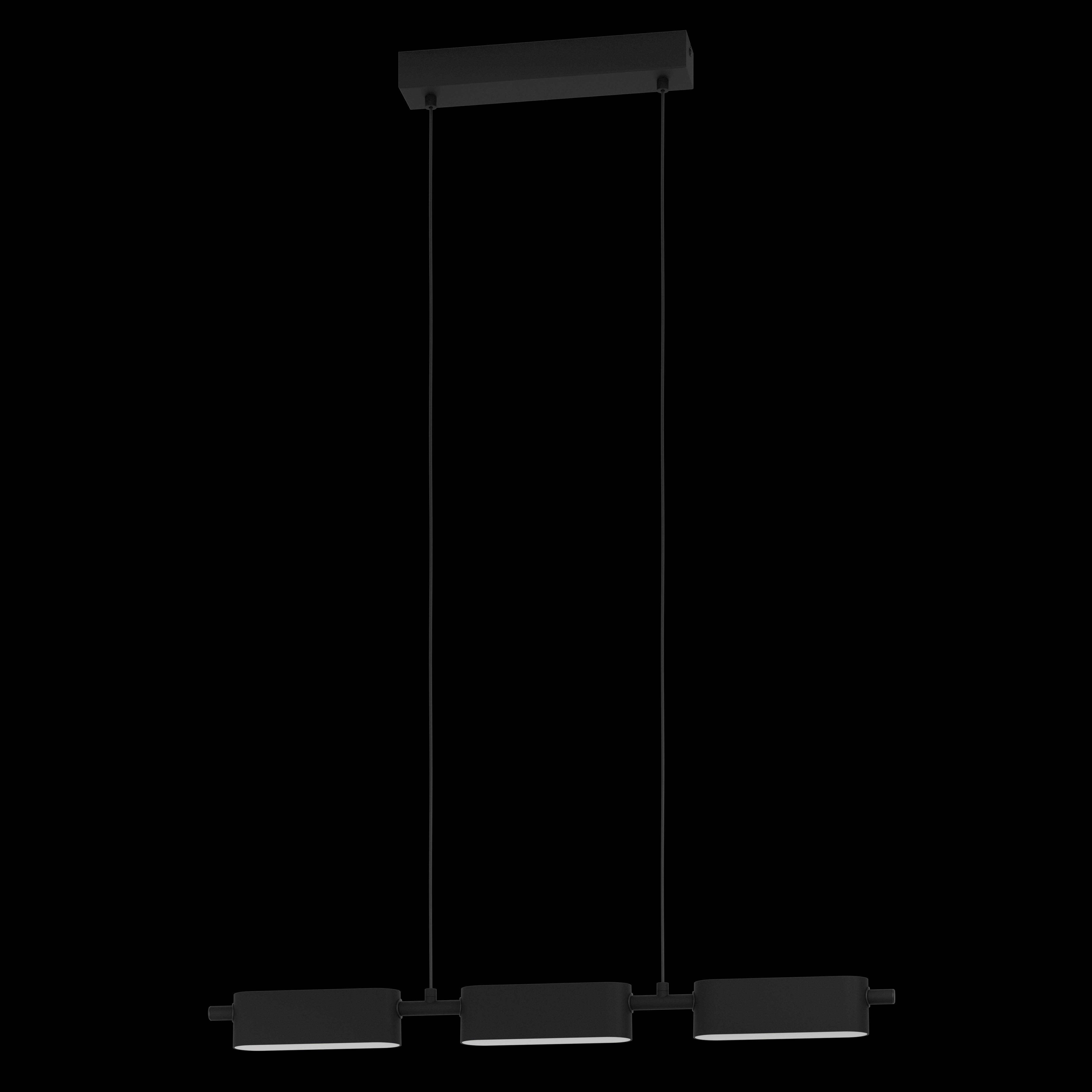 eglo rovira black 3 light led ceiling pendant