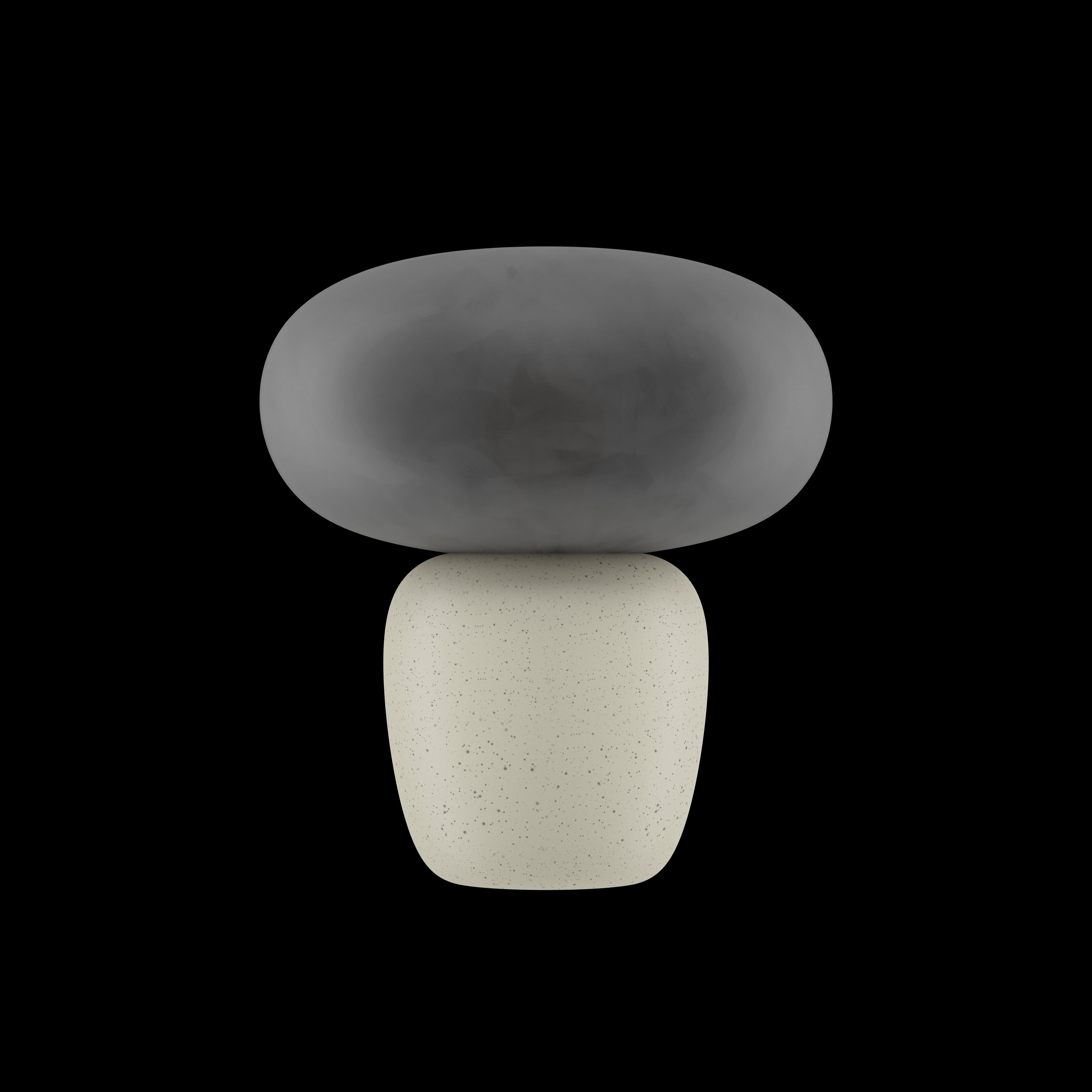 eglo cahuama white ceramic table lamp satin grey glass shade living room image