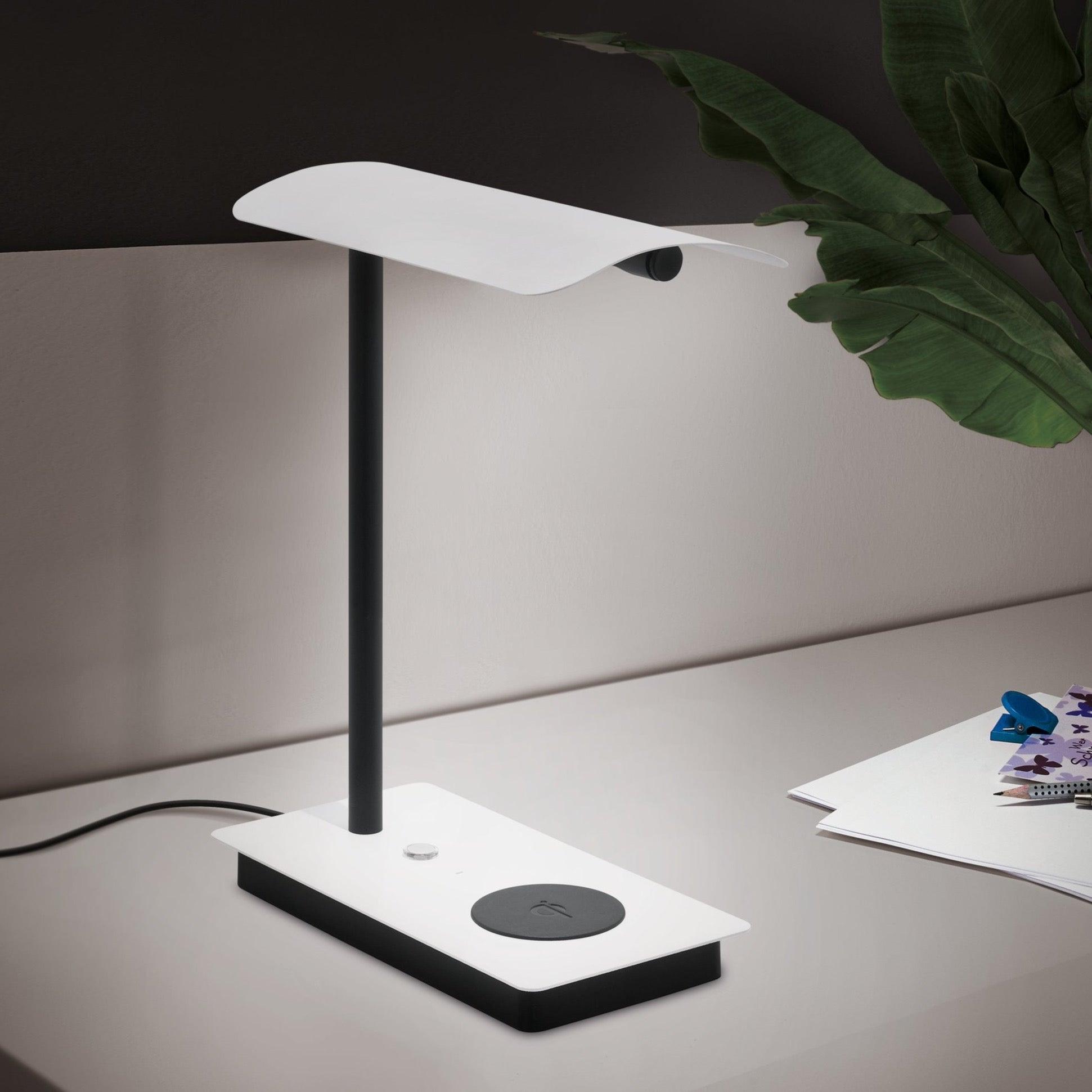 eglo arenaza led black white touch table lamp