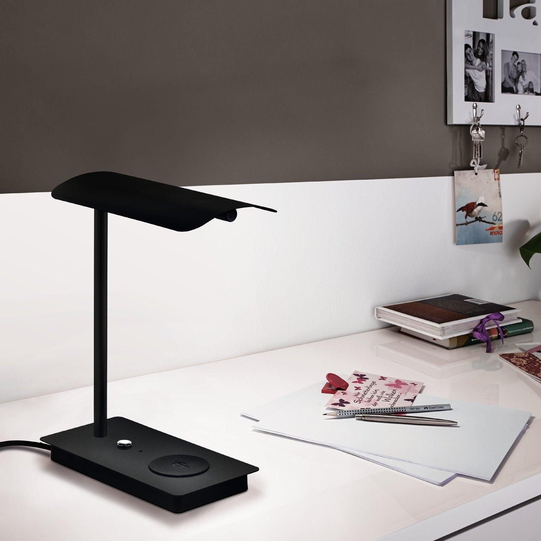 eglo arenaza led black touch table lamp