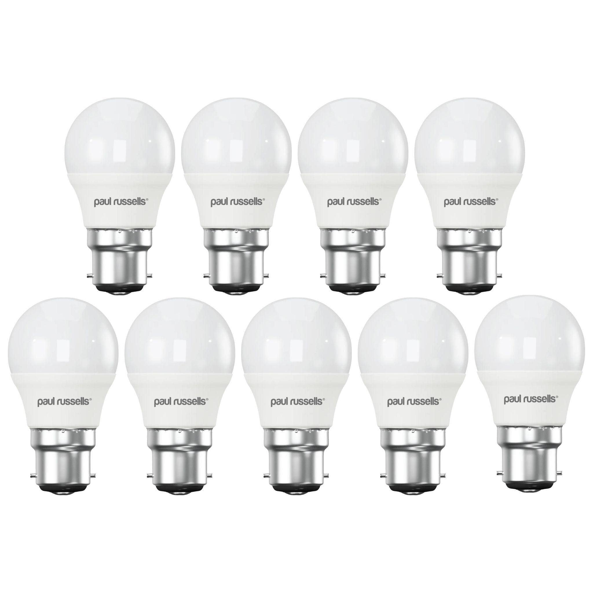 9 X LED Dimmable Golf B22 5.5W (40W) Warm White Bayonet Cap Light Bulbs