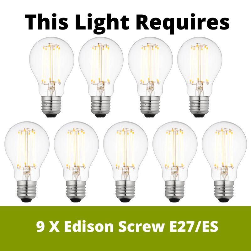 Eglo Townshend 5 Wooden Adjustable 9 Light Bar Ceiling Pendant