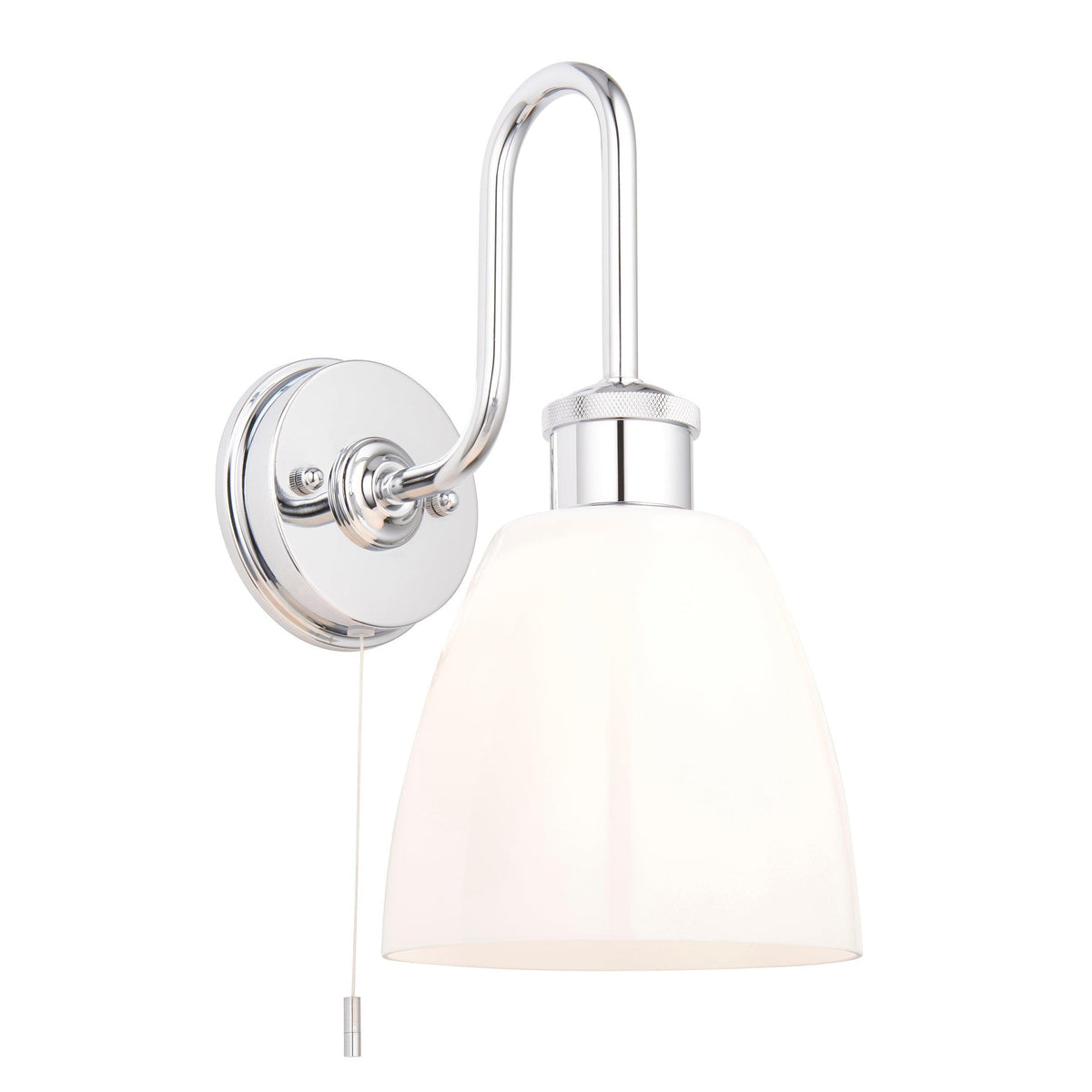 Piper Chrome Bathroom Wall Light With Opal Glass Shade-warehouse-091026