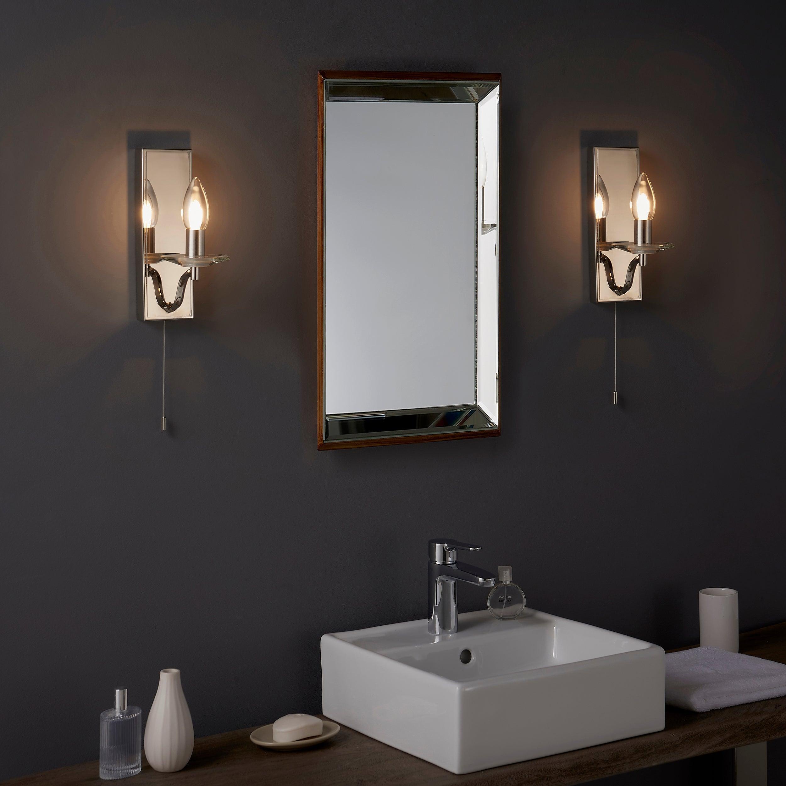 Garland Nickel Art Deco Bathroom Wall Light - Pull Switch-OPEN-BOX-01-04-26