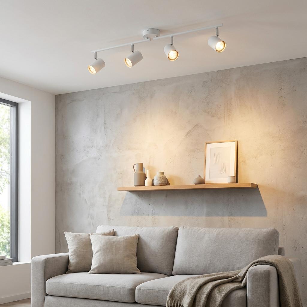 Arezzo 4 Light White Bar SpotLight by Saxby Lighting — suits kitchens, living rooms & bedrooms