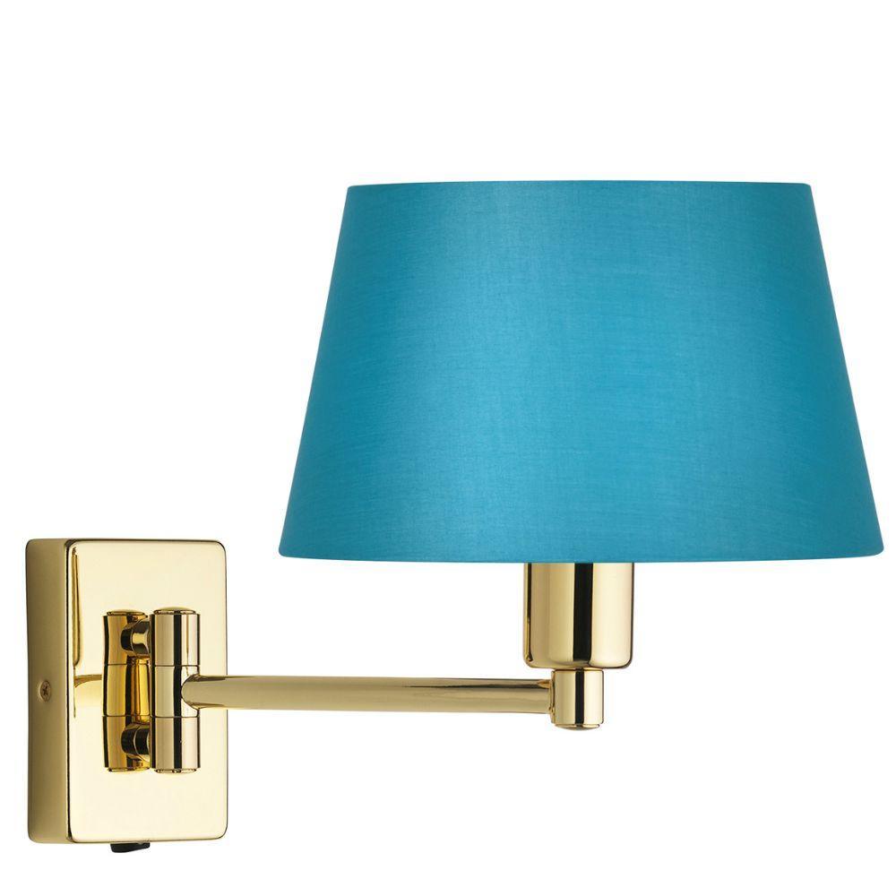 armada polished brass finish single swing arm wall light room image close up