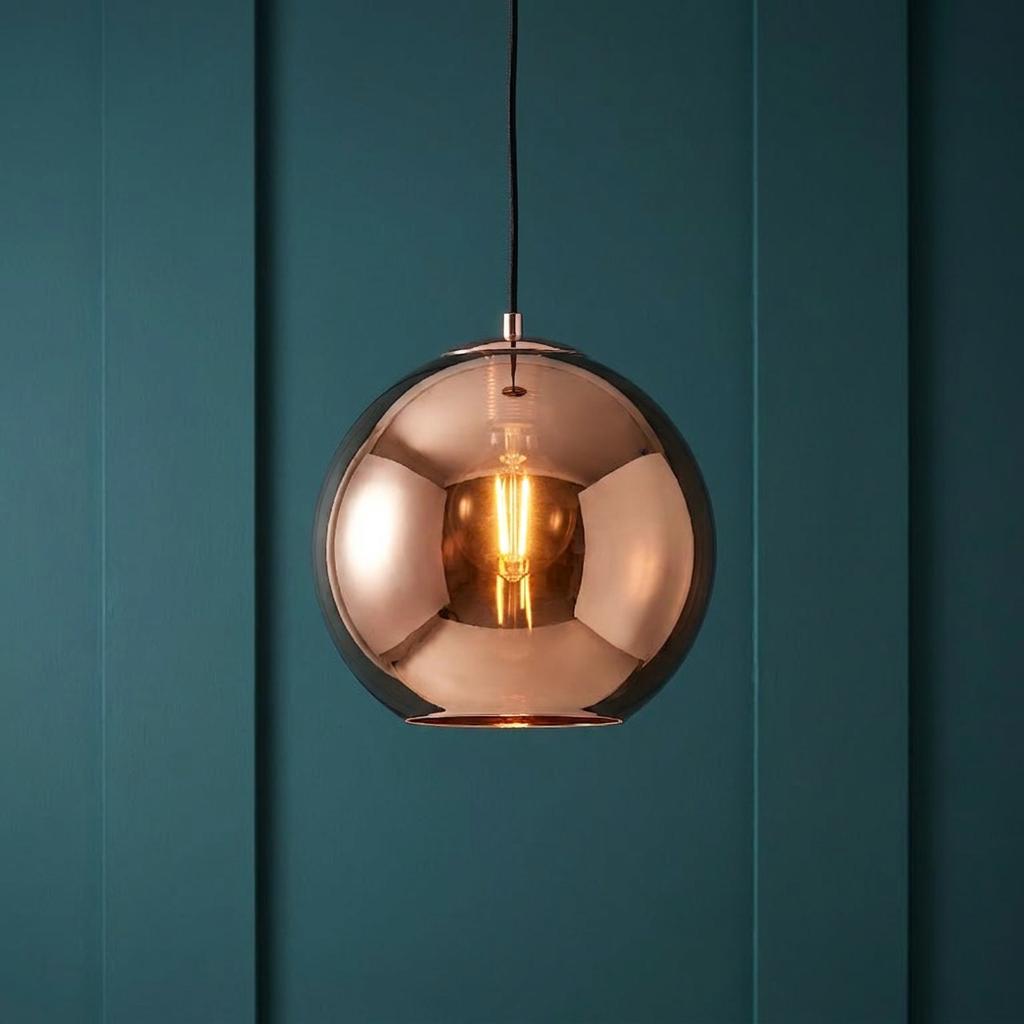 Boli Copper Mirrored Glass Ceiling Pendant-OB-180926
