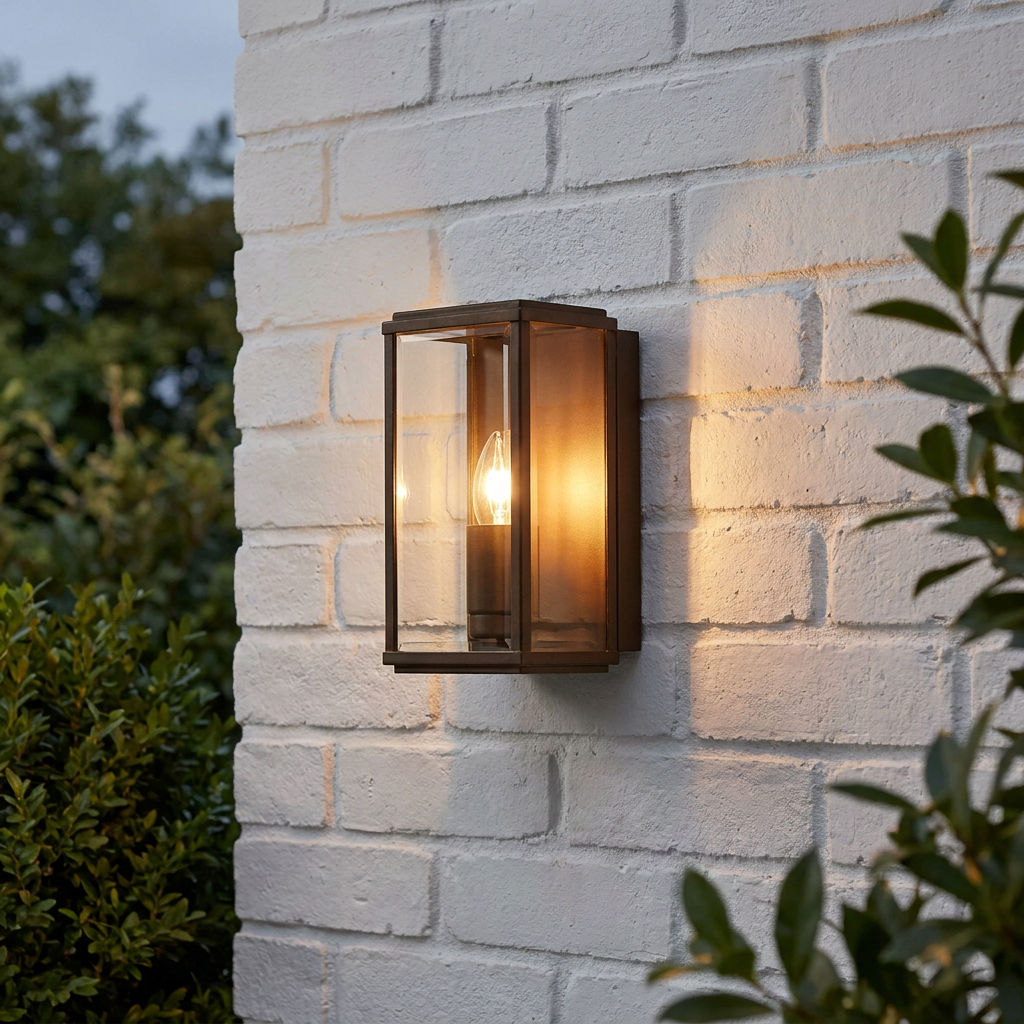 Box Outdoor 1 Light Rust Wall/Porch Lantern Searchlight-warehouse-180926