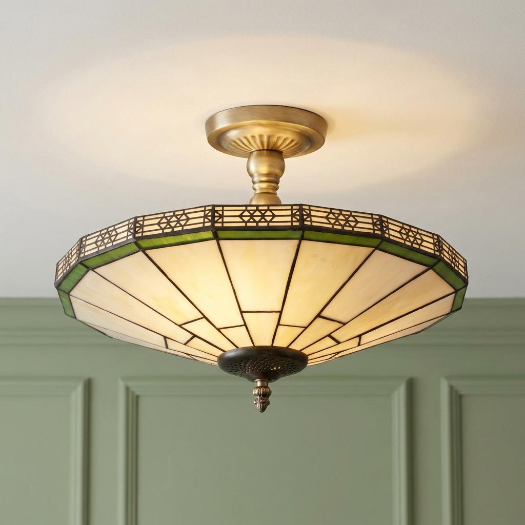 Searchlight New York Semi Flush Tiffany Ceiling Light-warehouse-180926