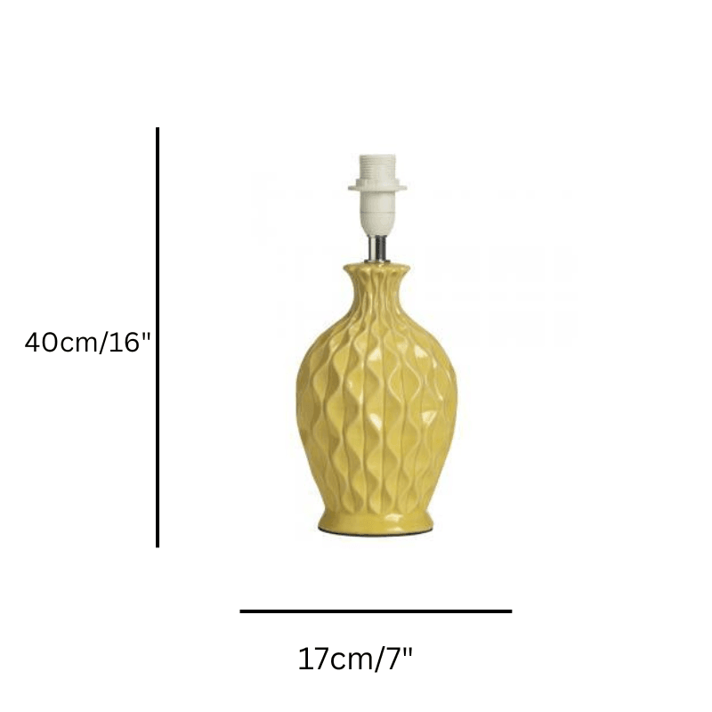 Yarra Yellow Ceramic Table Lamp size guide