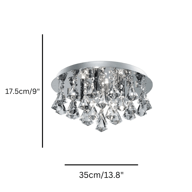 hanna 4 lt pyramid crystal chrome flush bathroom ceiling light by searchlighting lighting, living room image