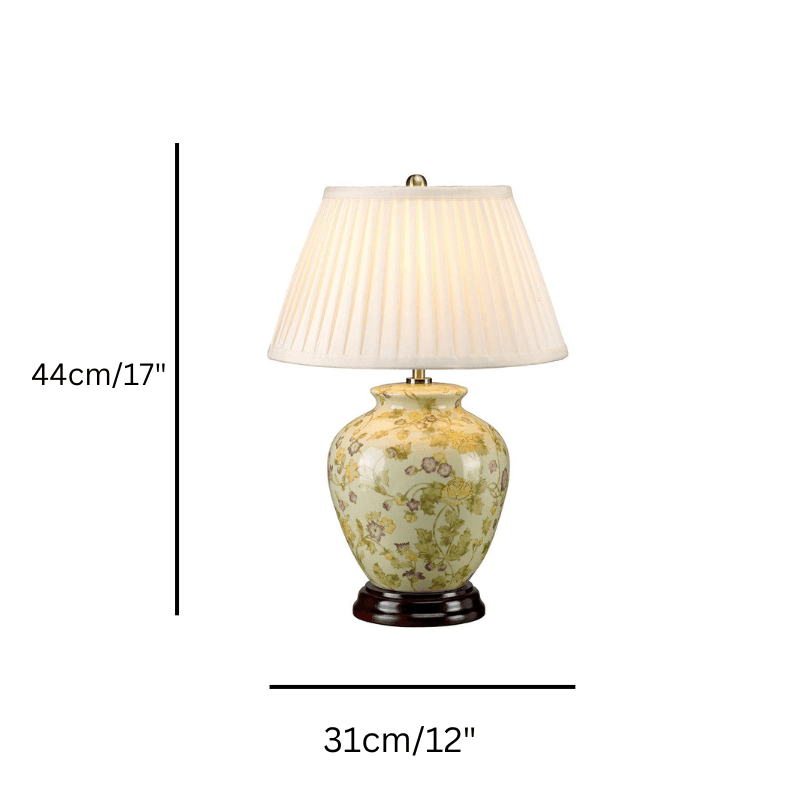 Yellow Flowers Ceramic Table Lamp Elstead Lighting siez image