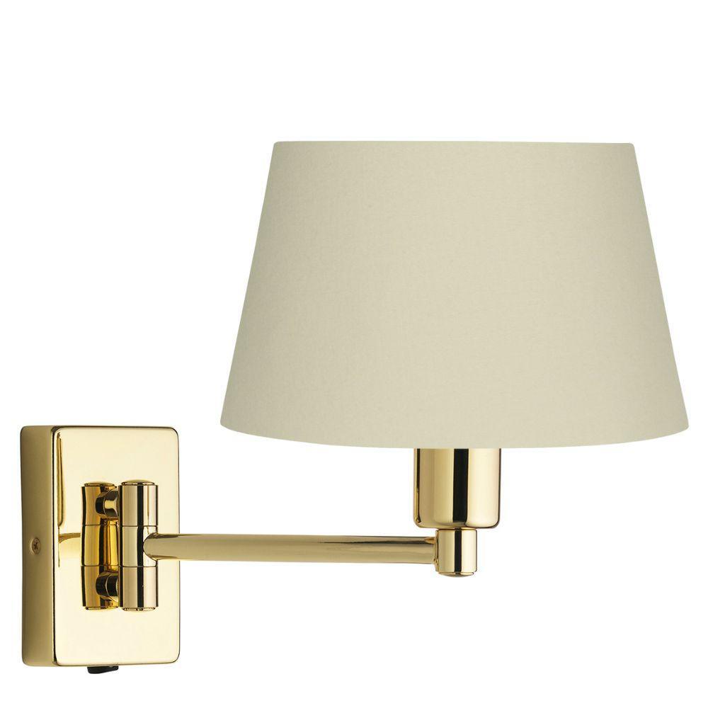 armada polished brass finish single swing arm wall light reading light