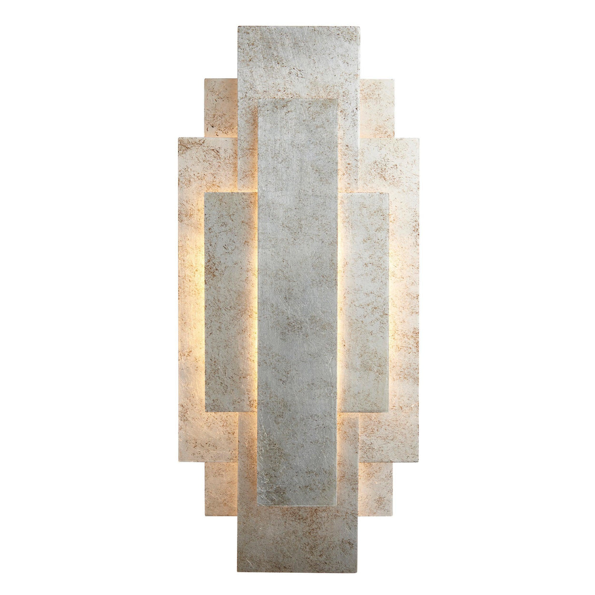 Antwerp Rectangular Silver Art Deco Wall Light-OPEN-BOX-BSL-200826