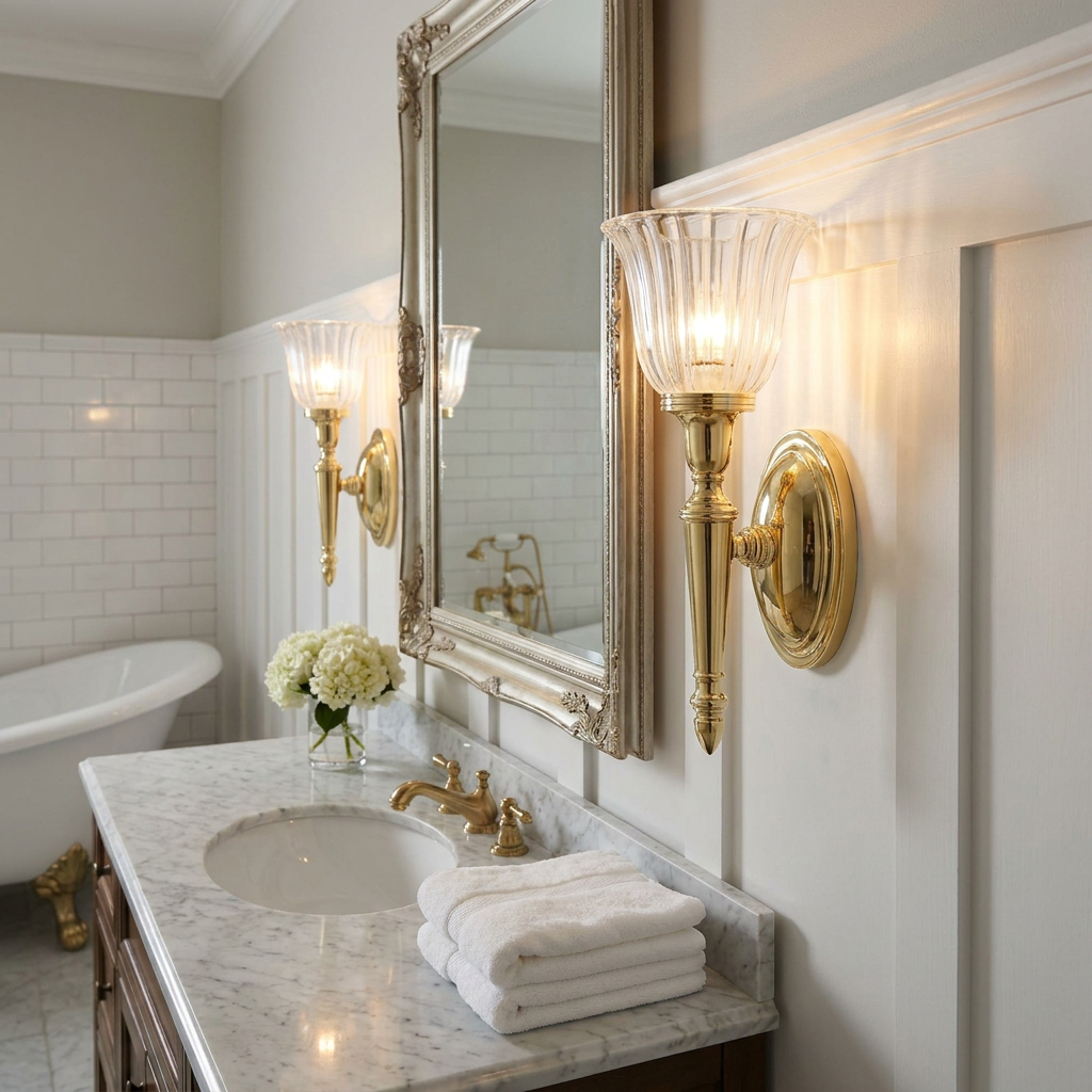 Dryden Cloche Shade Polished Brass Bathroom Wall Light-warehouse-clearance-140826
