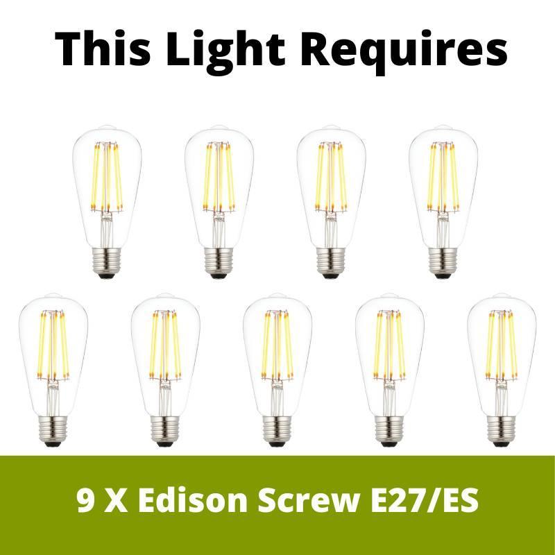 squiggle 9 light black cable ceiling pendant 9669 9bk by searchlight lighting, LED Lamp Bulb Guide