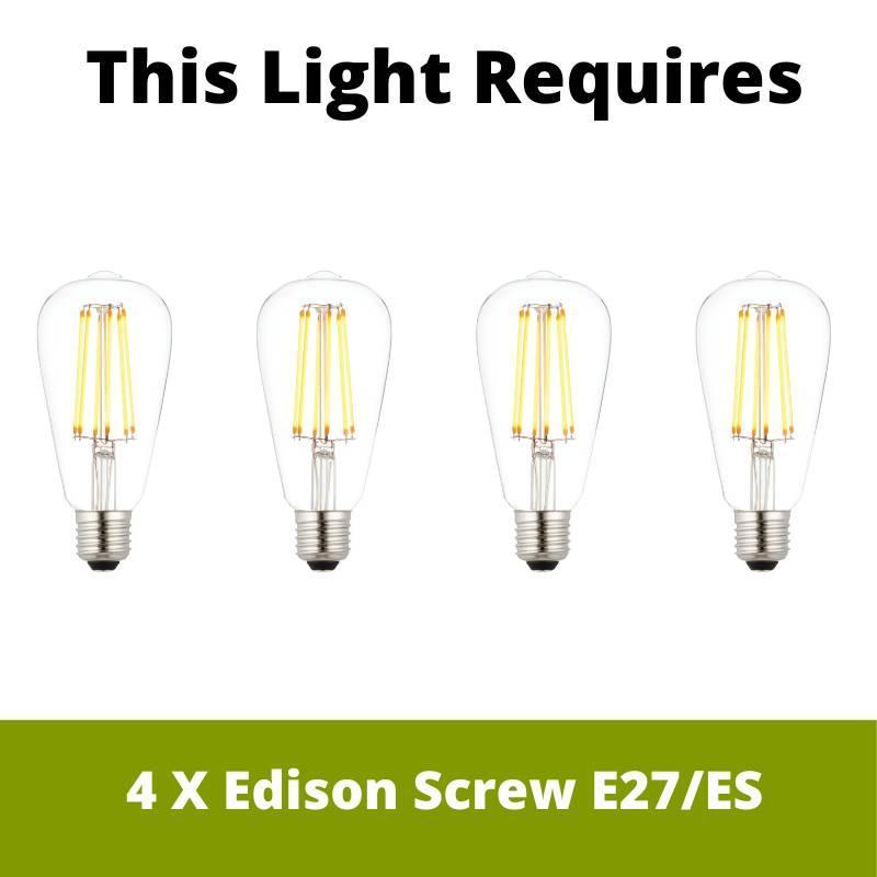 pipes 4 light brass ceiling pendant seeded glass by searchlight lighting, LED Lamp Bulb Guide