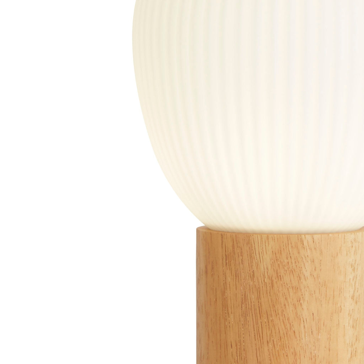 Ella, Natural, Table Lamp - Opal Ribbed Glass Shade-warehouse-091026
