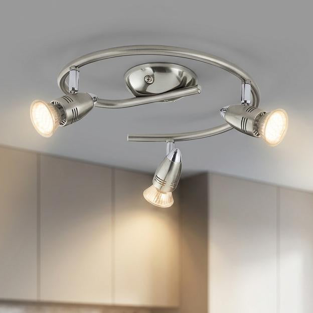 Eglo Magnum-LED Nickel 3 Light Spotlight | Kitchen Ceiling Light