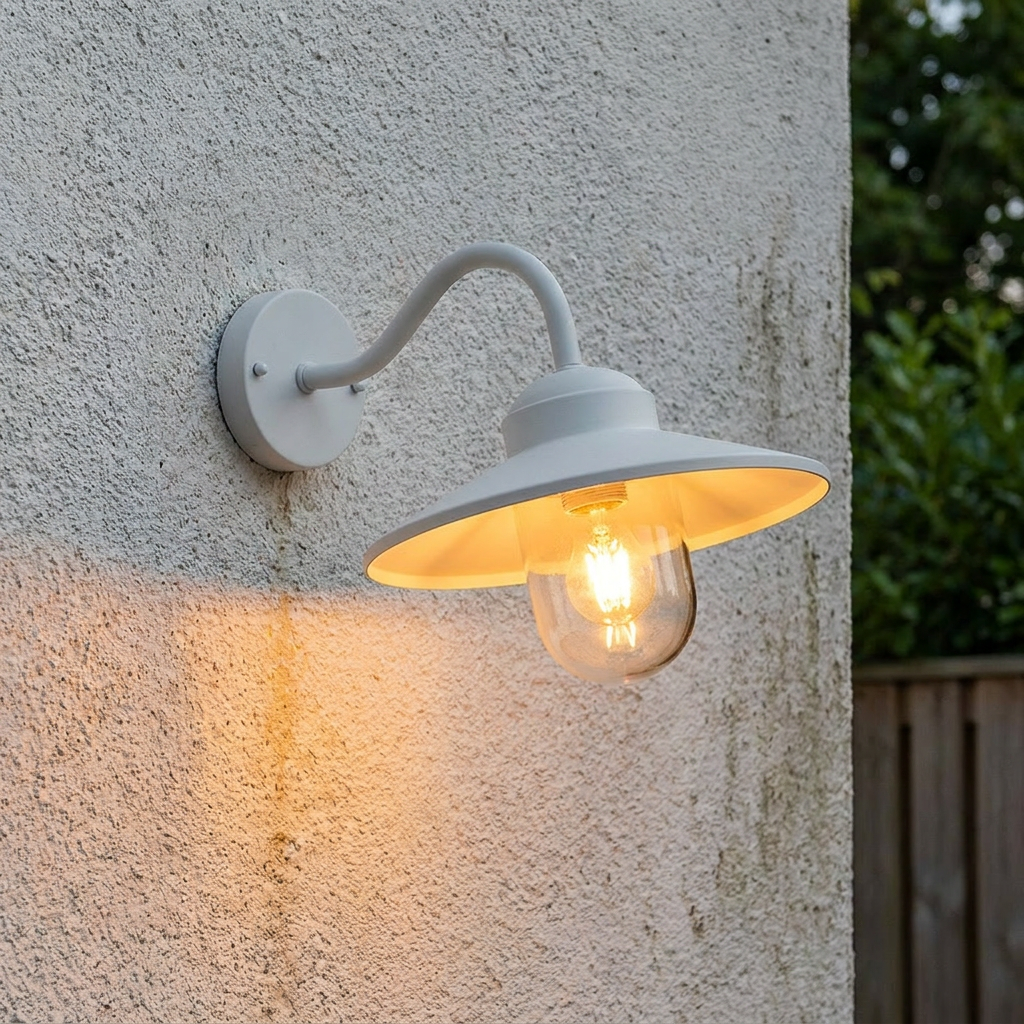 Elstead Klampenborg 1 Light White Outdoor Wall Light-warehouse-25-09-26