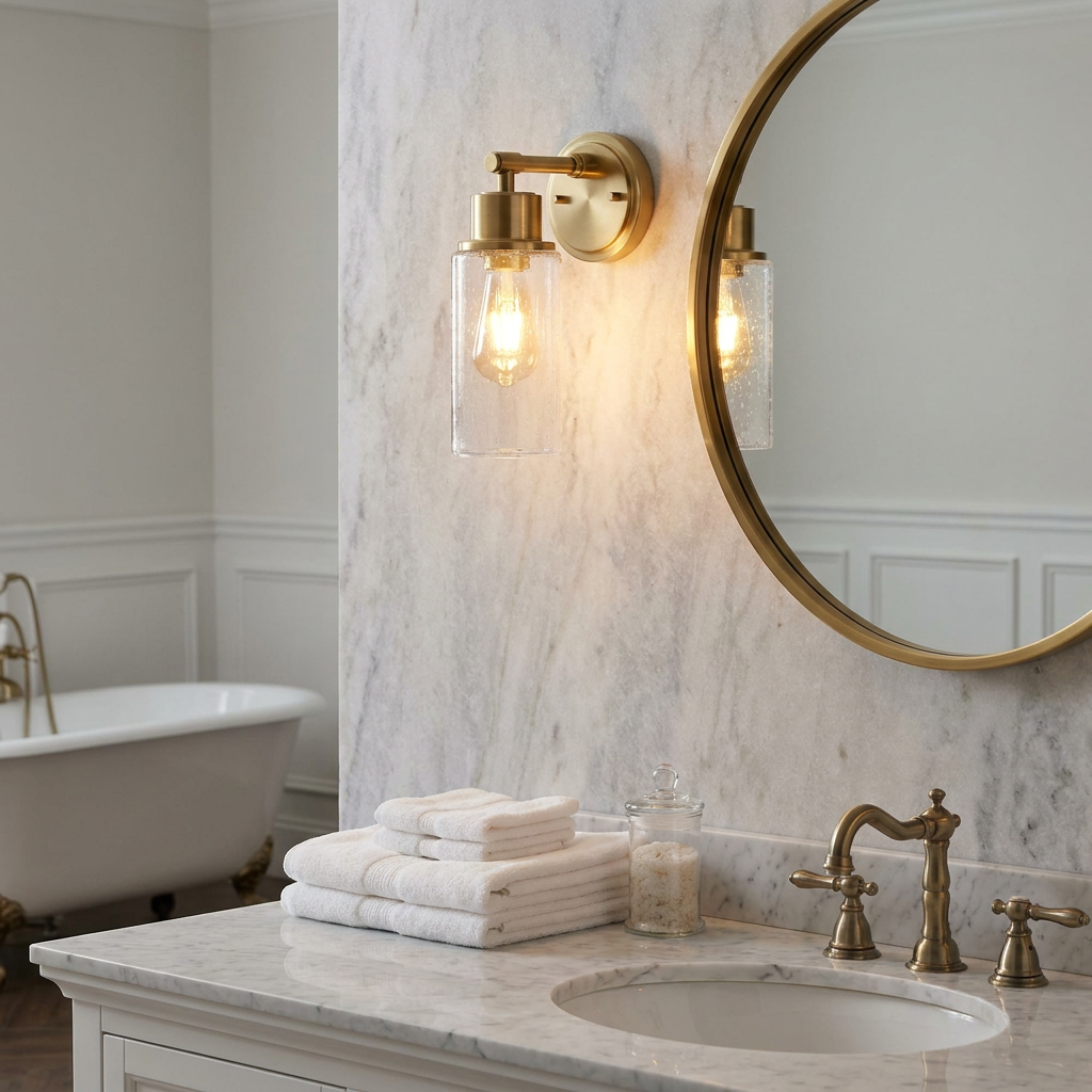 Elstead Morvah Brushed Brass Bathroom Wall Light-wh-20-091026