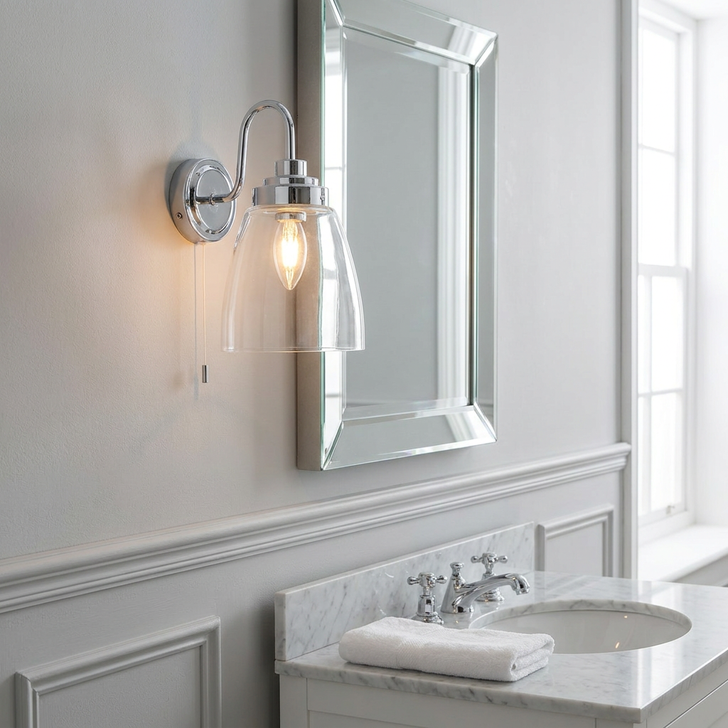 Endon Ashbury Chrome Bathroom 1 Light Wall Light-OB-180926