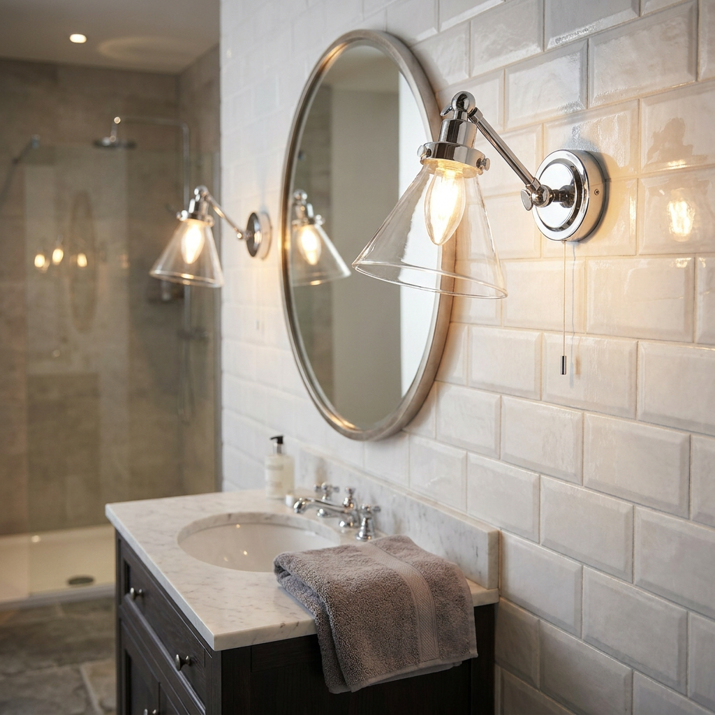 Faraday Chrome Bathroom Wall Light-warehouse-180926
