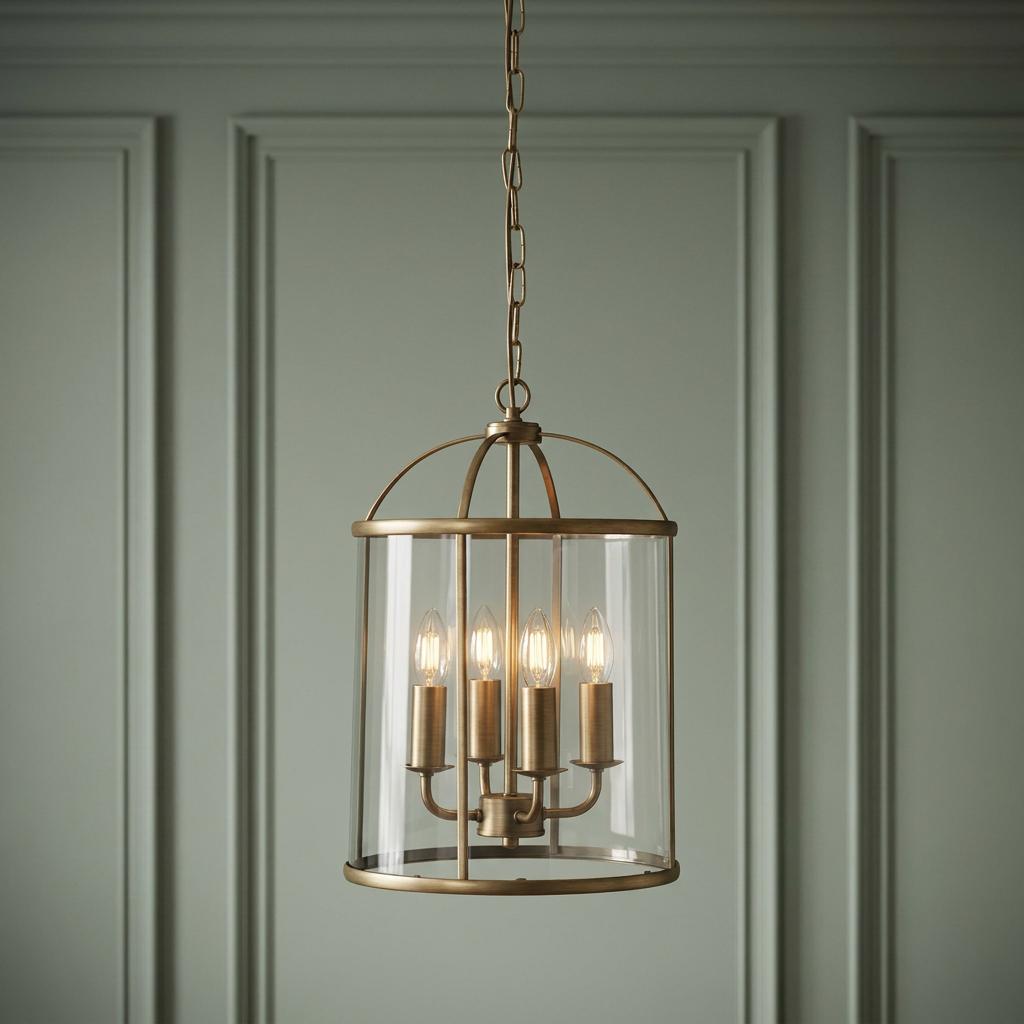 Endon Lambeth Brass Ceiling Lantern 4 Light-OB-180926