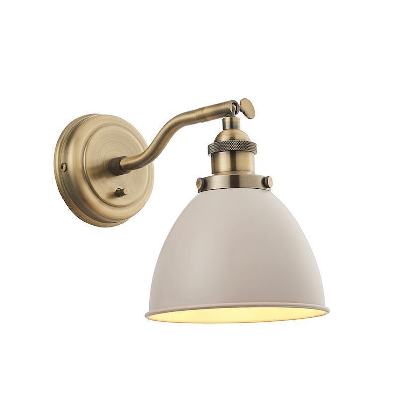 Endon Franklin Brass Wall Light - Taupe Shade-OB-180926