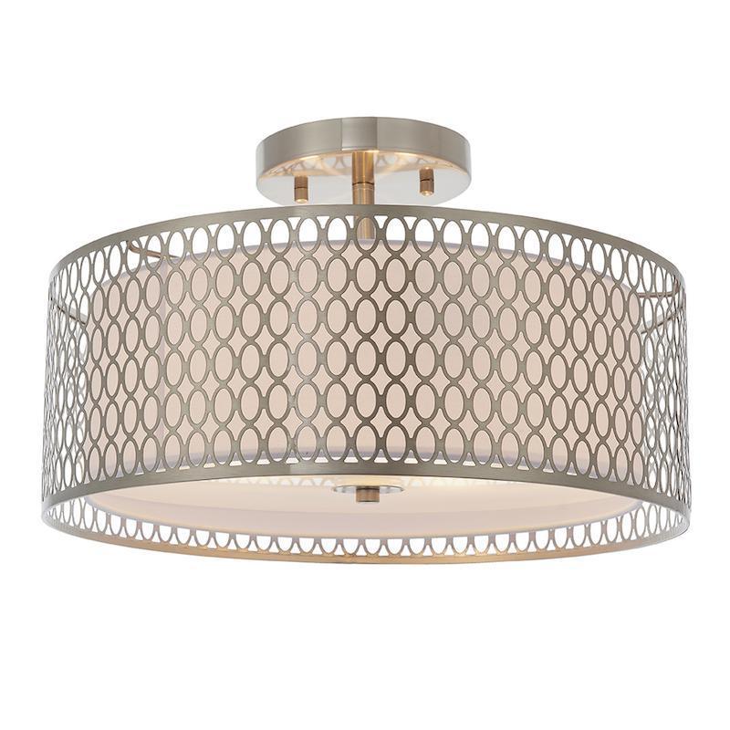 Cordero 3 Light Nickel Flush Ceiling Light - Open Box