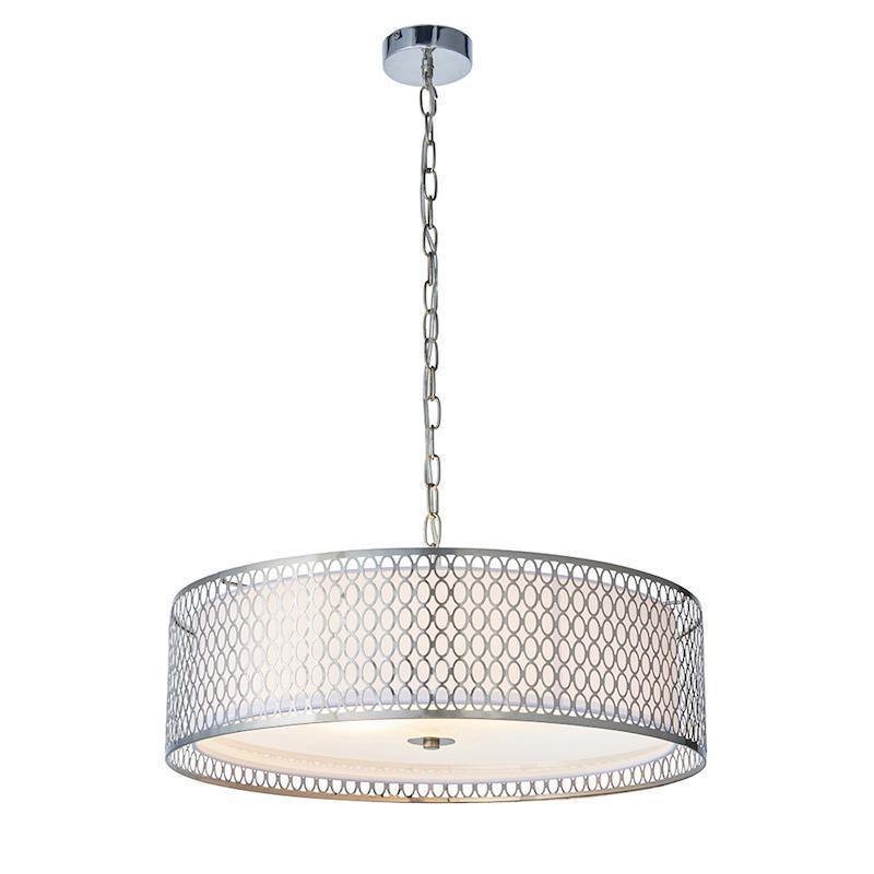 Endon Cordero 3 Light Satin Nickel Ceiling Pendant-OPEN-BOX-040626