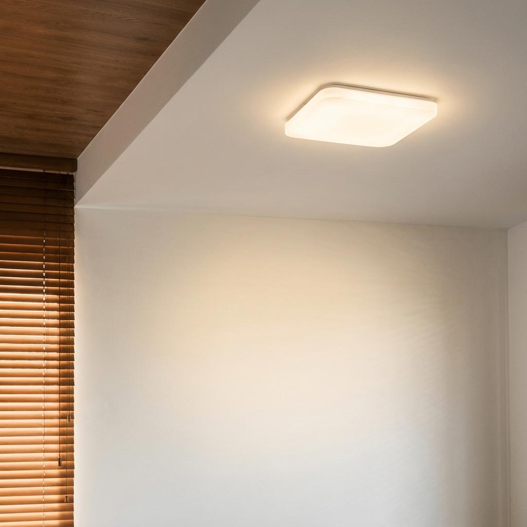 Eglo Frania White Square LED Flush - 33 cm by Eglo Lighting — suits living rooms, dining rooms & hallways