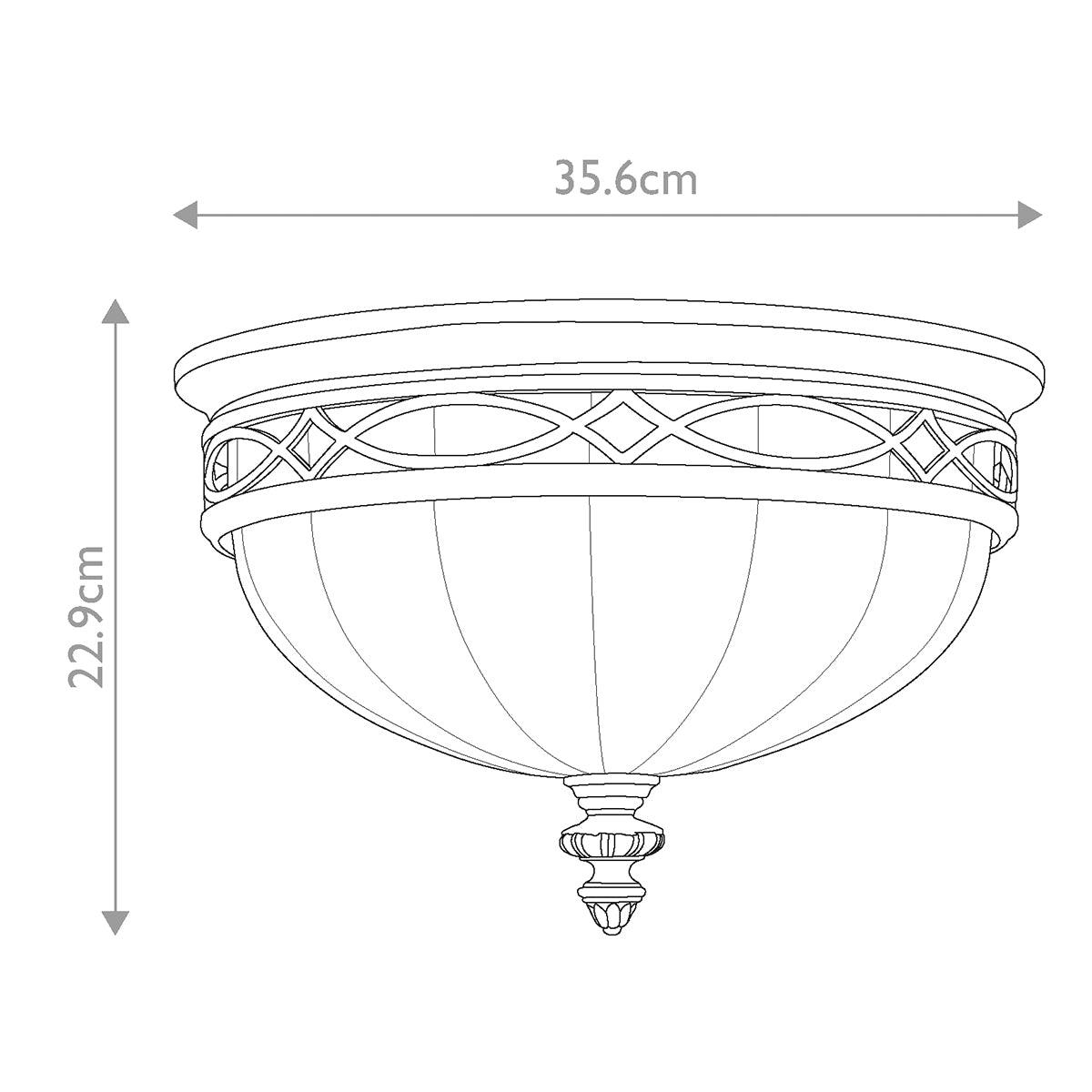 Feiss Drawing Room 3 Light Flush Walnut Ceiling Light
