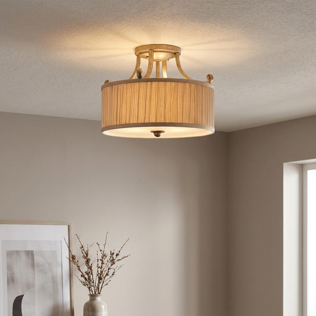 Feiss Abbey Semi-Flush Gold Ceiling Light-warehouse-clearance-270826