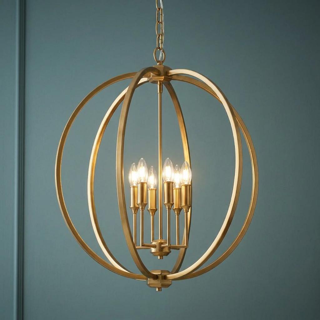 Feiss Corinne 6 Light Brass Pendant-warehouse-180926