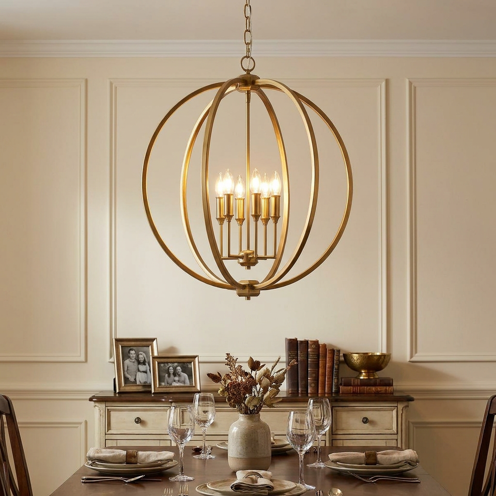 Feiss Corinne 6 Light Brass Pendant-warehouse-180926